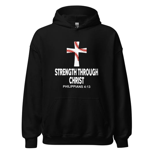 Strength Through Christ Baseball - Adult Hoodie - SA Apparel