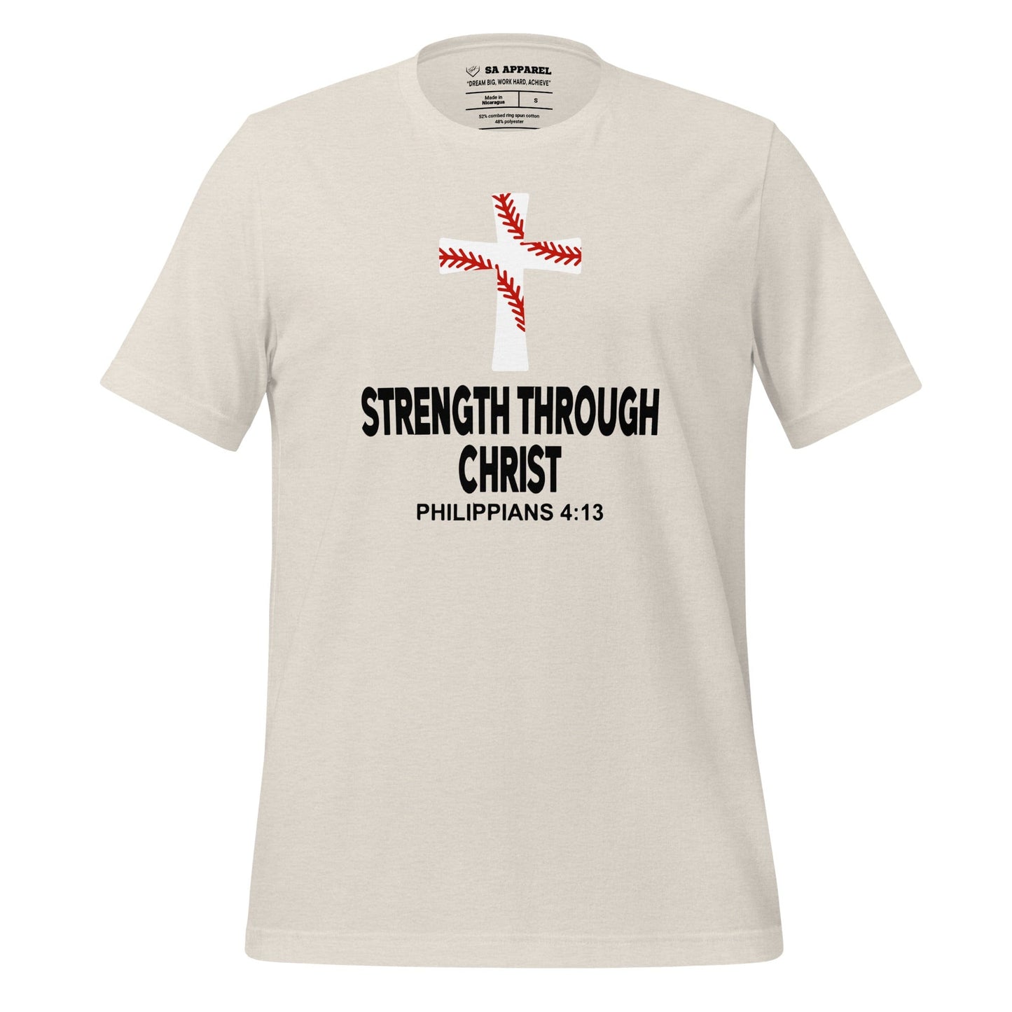Strength Through Christ Baseball - Adult Tee - SA Apparel