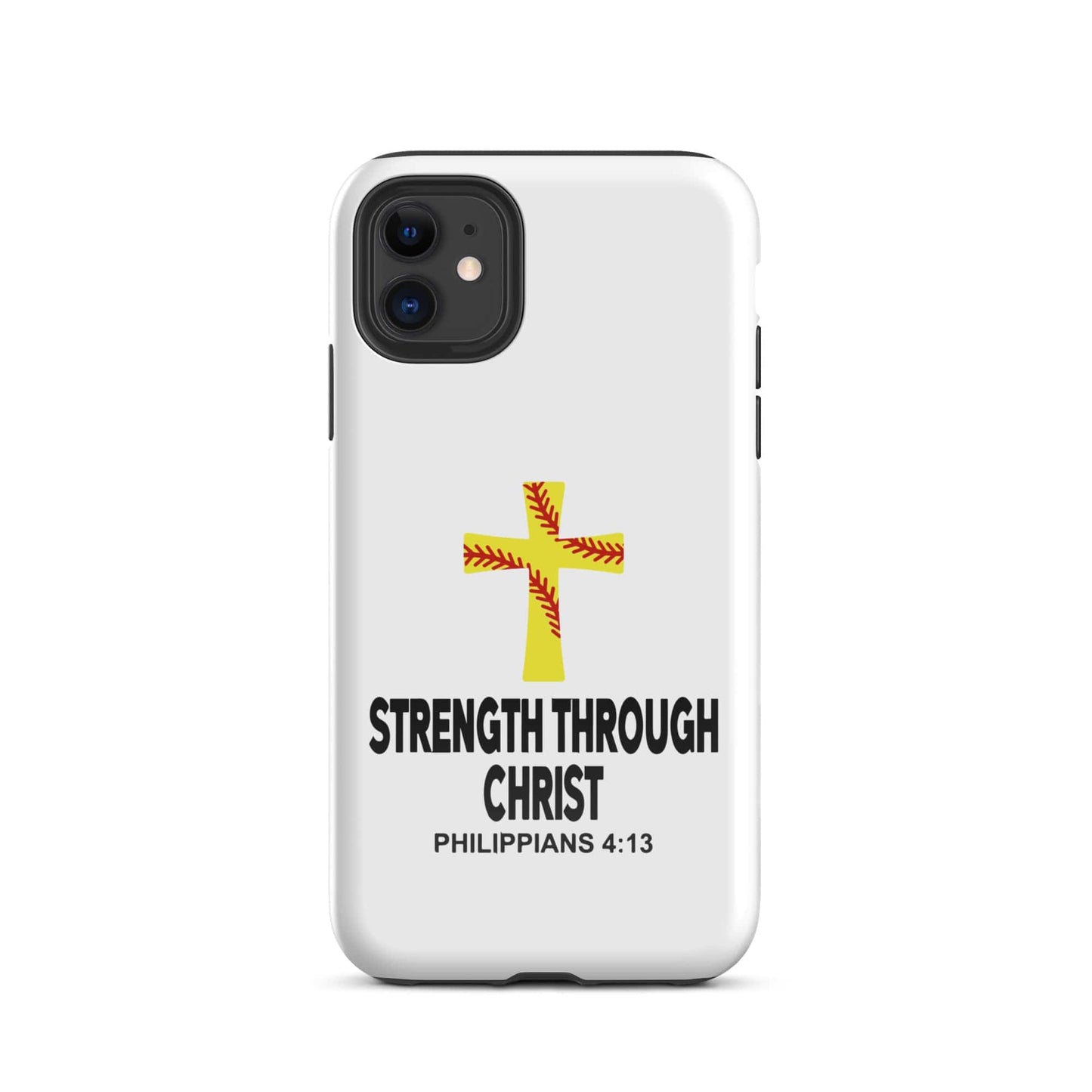 SA Apparel Phone Case iPhone 11 Strength Through Christ Softball - iPhone Tough Case