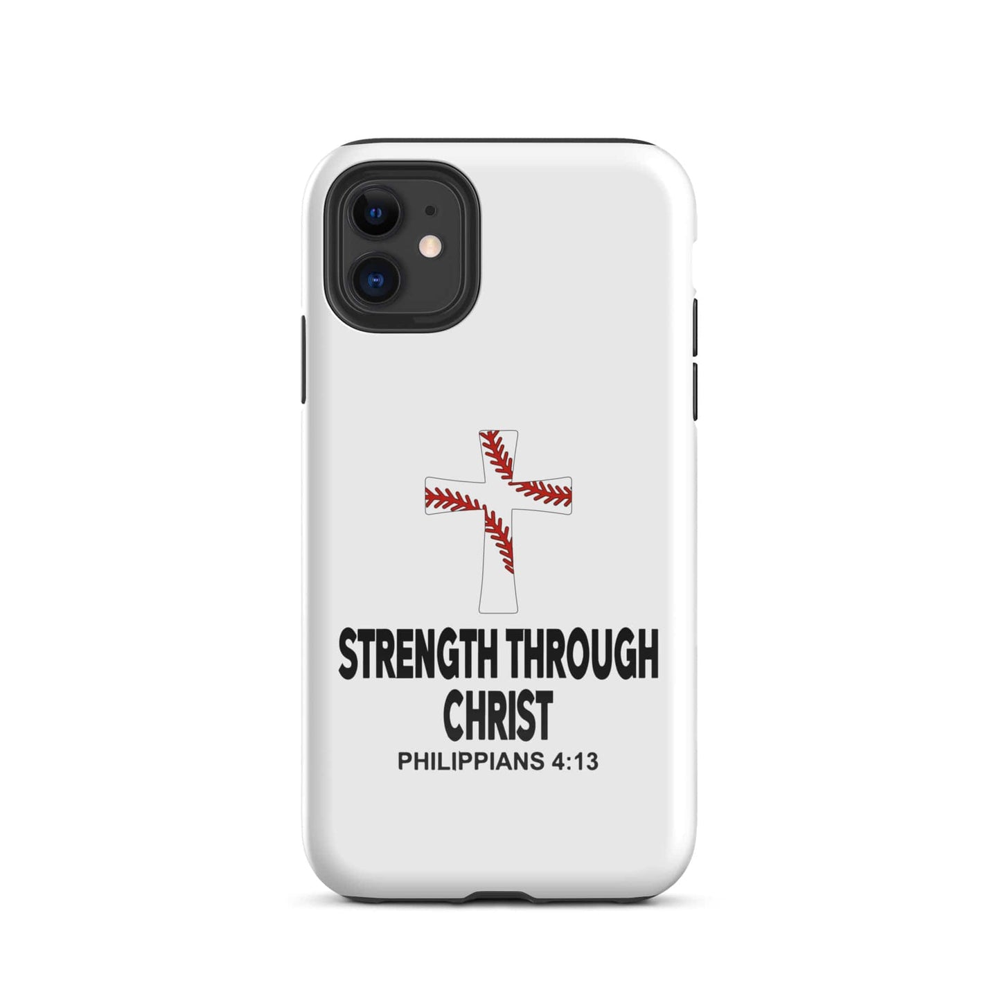 SA Apparel Phone Case iPhone 11 Strength Through Christ Baseball - iPhone Tough Case