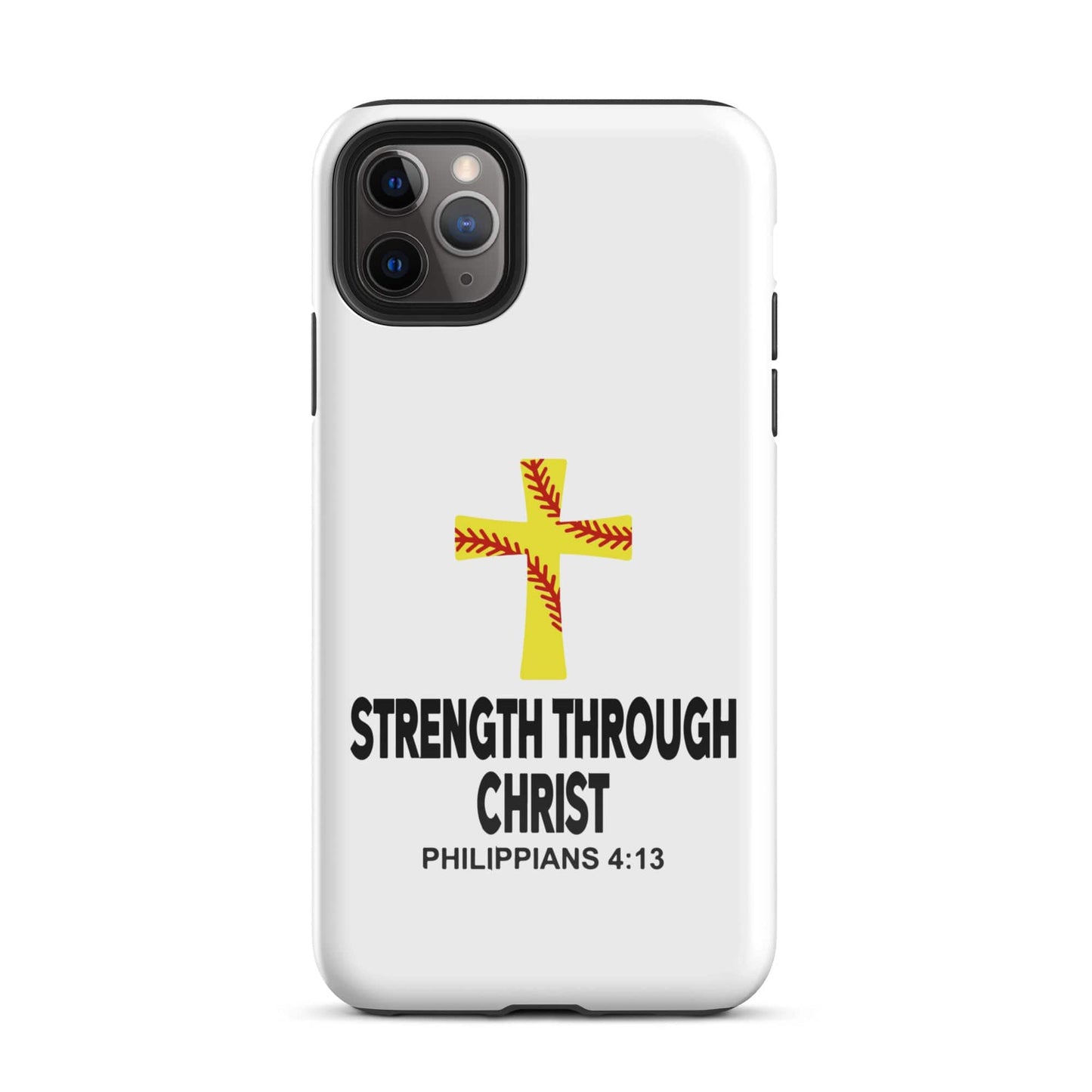 SA Apparel Phone Case iPhone 11 Pro Max Strength Through Christ Softball - iPhone Tough Case