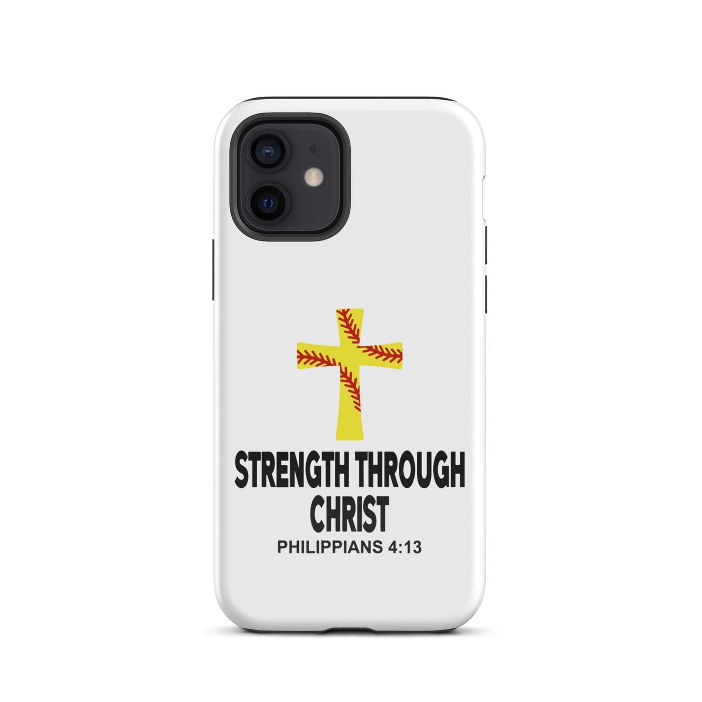 SA Apparel Phone Case iPhone 12 Strength Through Christ Softball - iPhone Tough Case