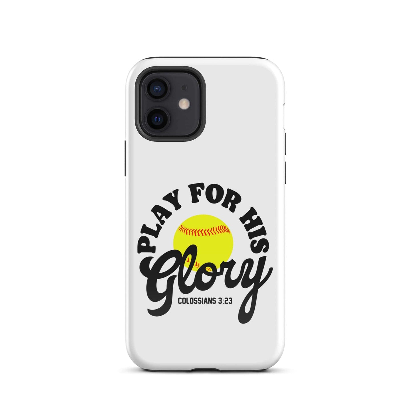 SA Apparel Phone Case iPhone 12 Play For His Glory Softball - iPhone Tough Case