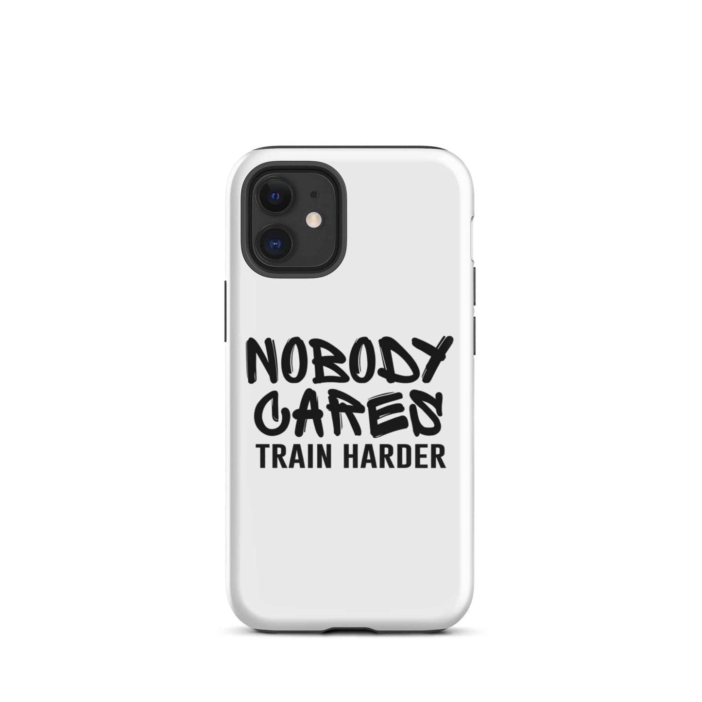 SA Apparel Phone Case iPhone 12 mini Nobody Cares Train Harder - iPhone Tough Case