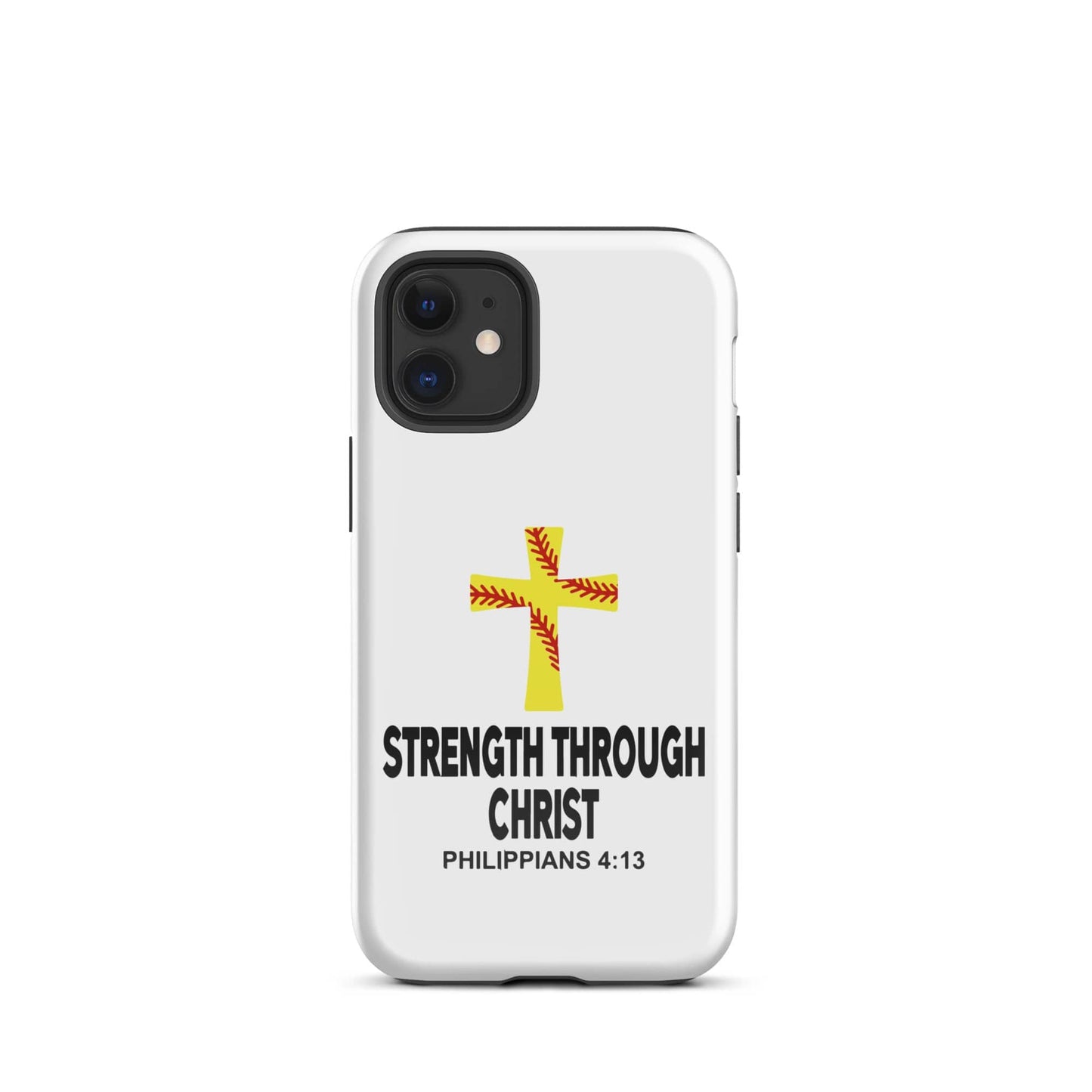 SA Apparel Phone Case iPhone 12 mini Strength Through Christ Softball - iPhone Tough Case