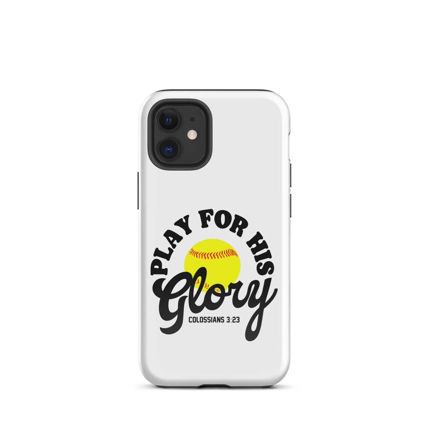 SA Apparel Phone Case iPhone 12 mini Play For His Glory Softball - iPhone Tough Case