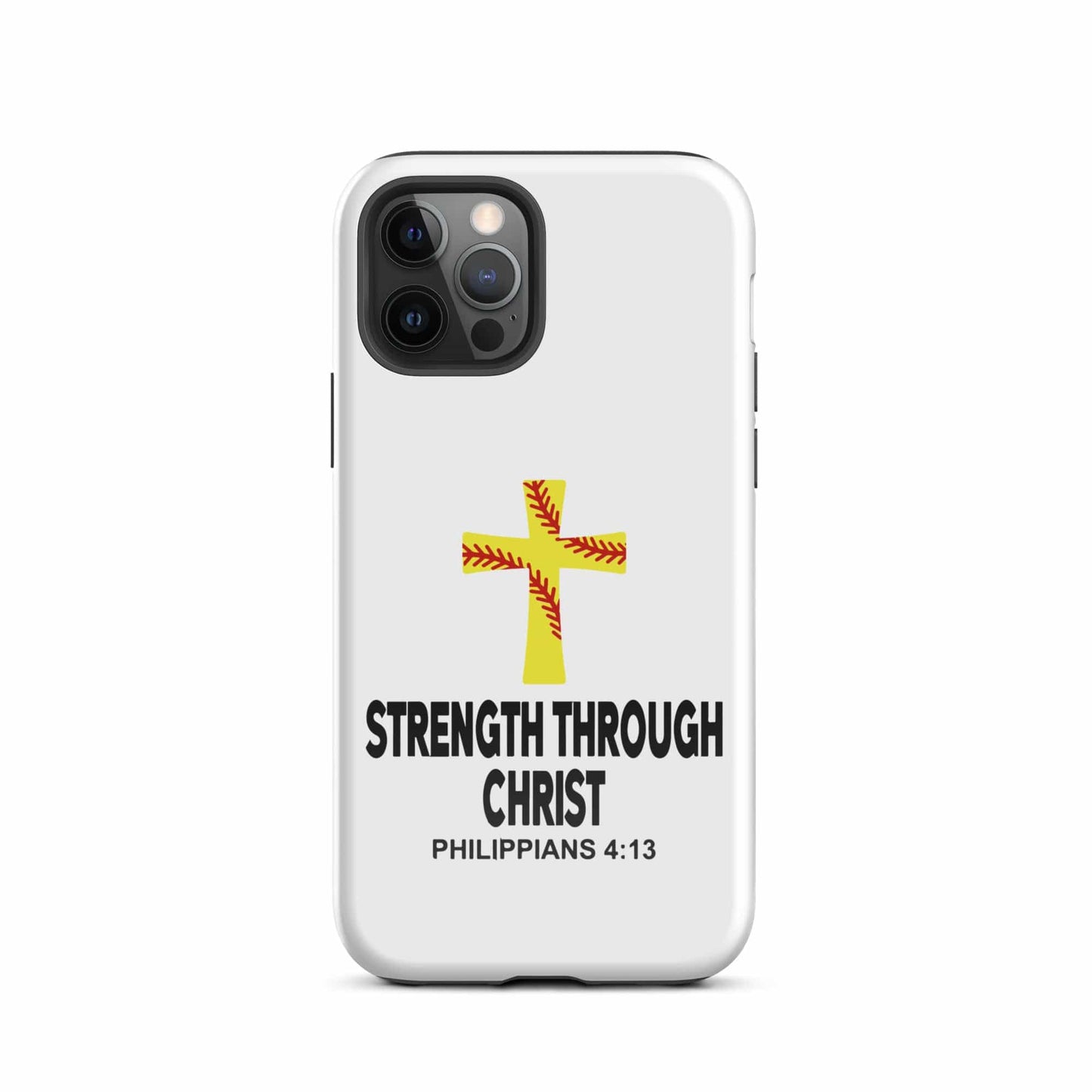 SA Apparel Phone Case iPhone 12 Pro Strength Through Christ Softball - iPhone Tough Case