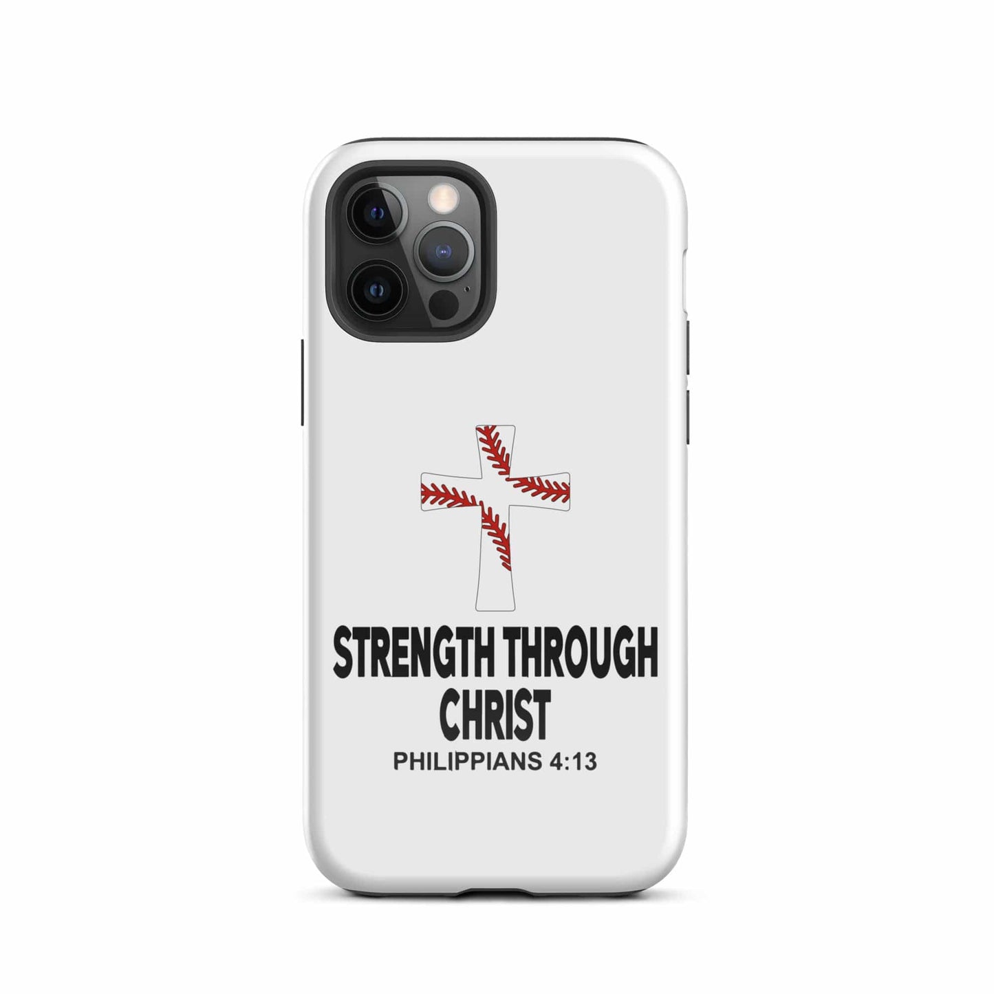 SA Apparel Phone Case iPhone 12 Pro Strength Through Christ Baseball - iPhone Tough Case