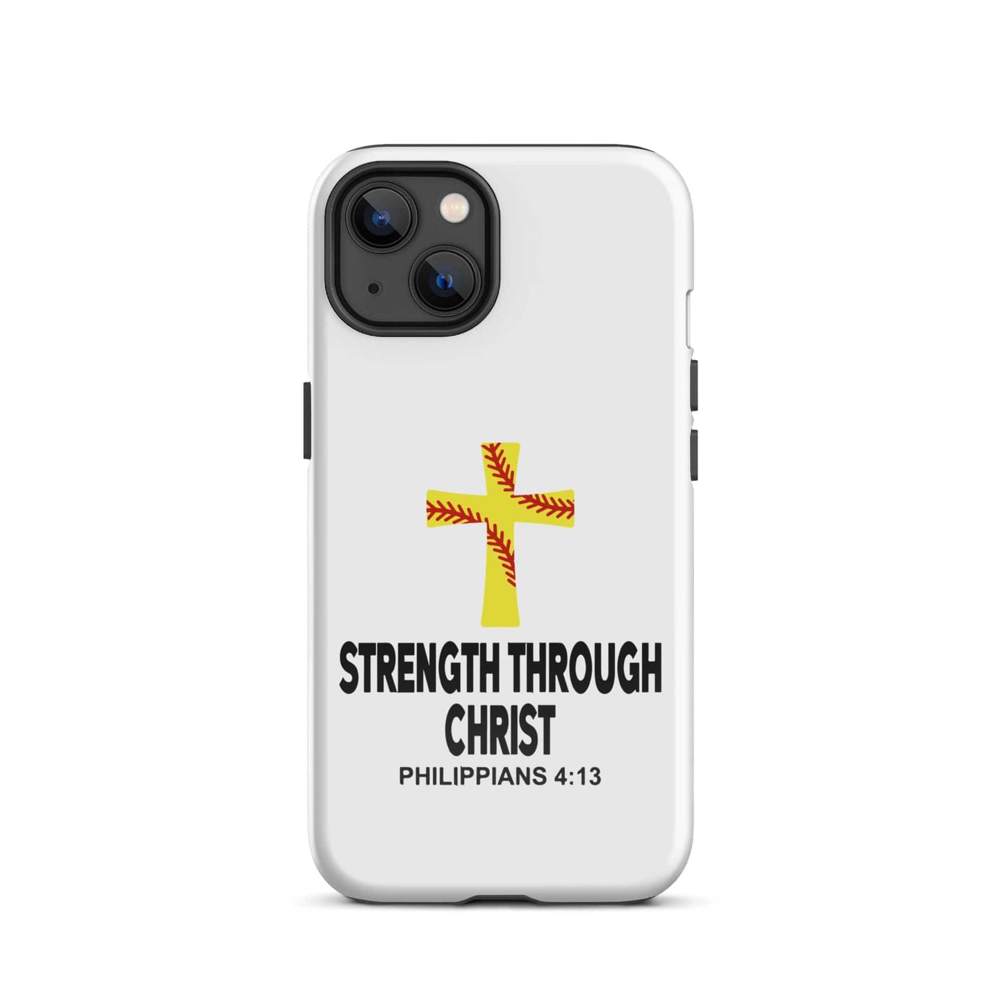 SA Apparel Phone Case iPhone 13 Strength Through Christ Softball - iPhone Tough Case