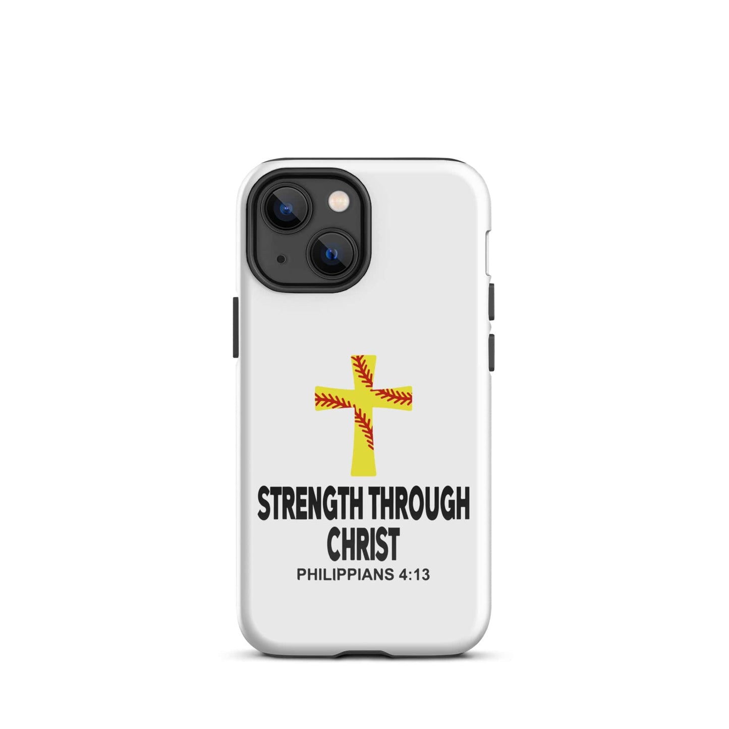 SA Apparel Phone Case iPhone 13 mini Strength Through Christ Softball - iPhone Tough Case