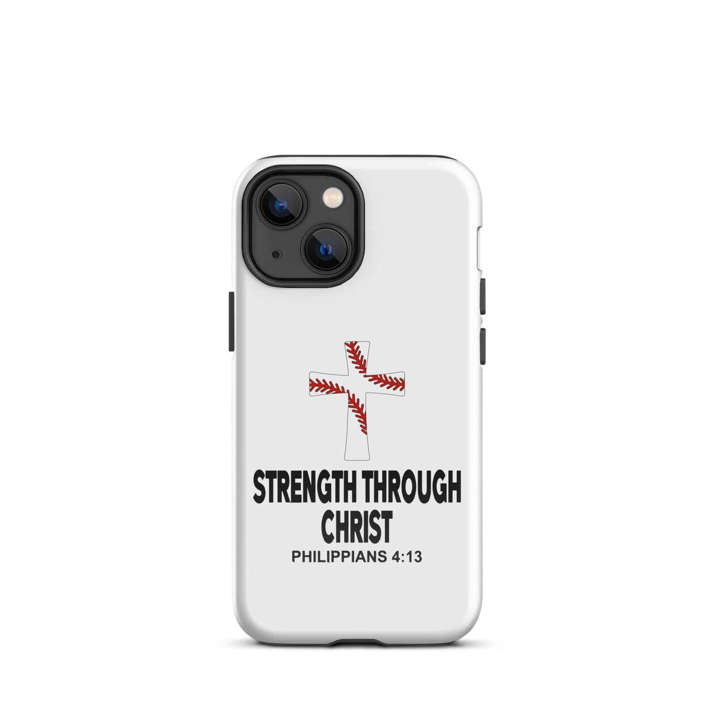 SA Apparel Phone Case iPhone 13 mini Strength Through Christ Baseball - iPhone Tough Case