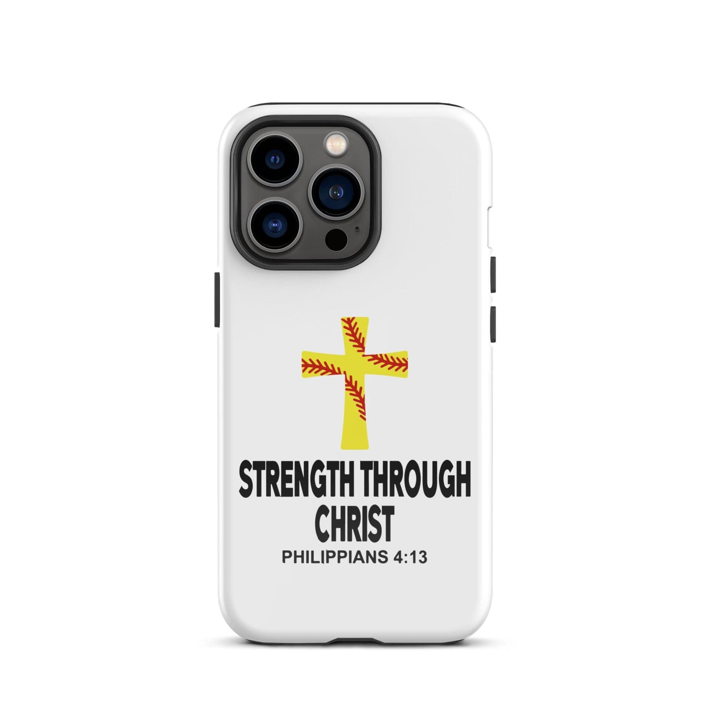 SA Apparel Phone Case iPhone 13 Pro Strength Through Christ Softball - iPhone Tough Case