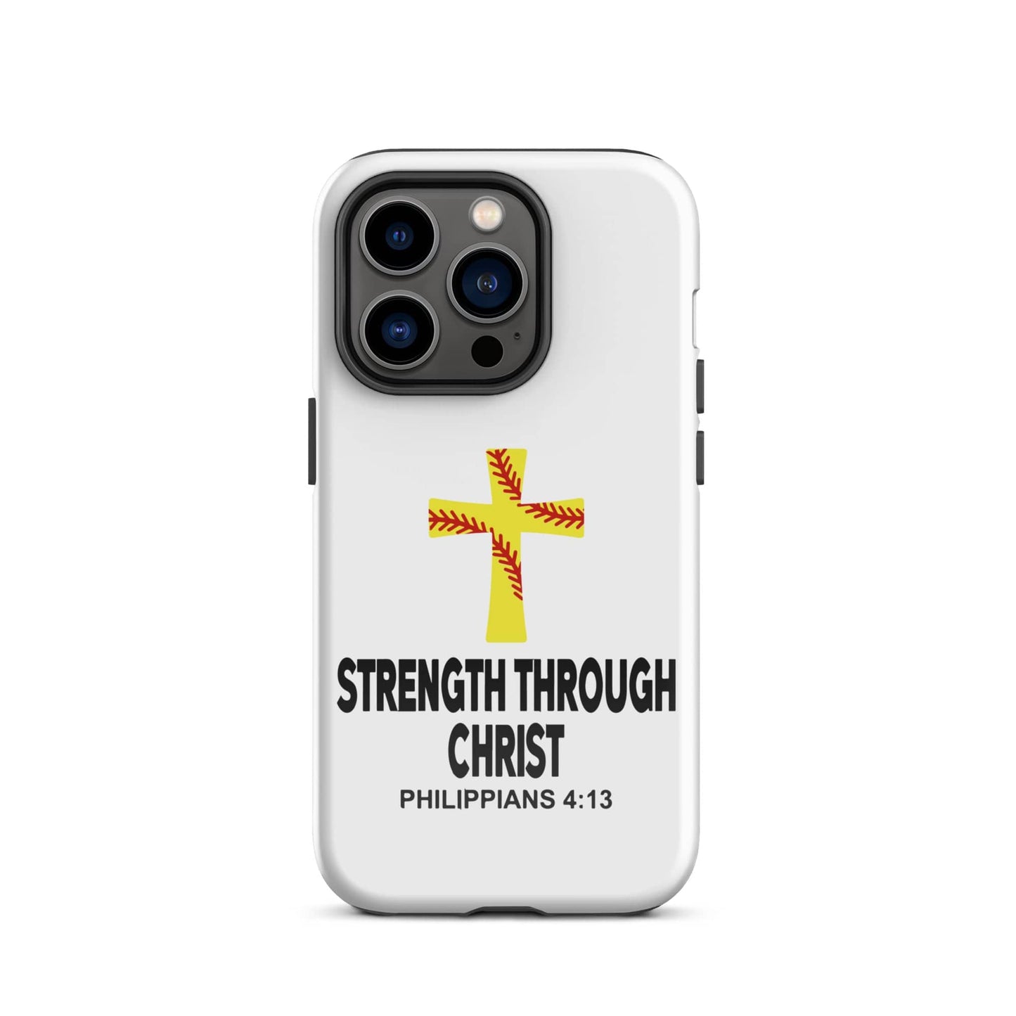 SA Apparel Phone Case iPhone 14 Pro Strength Through Christ Softball - iPhone Tough Case