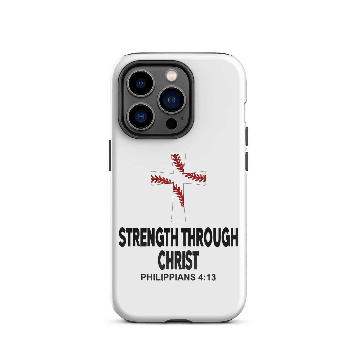 SA Apparel Phone Case iPhone 14 Pro Strength Through Christ Baseball - iPhone Tough Case