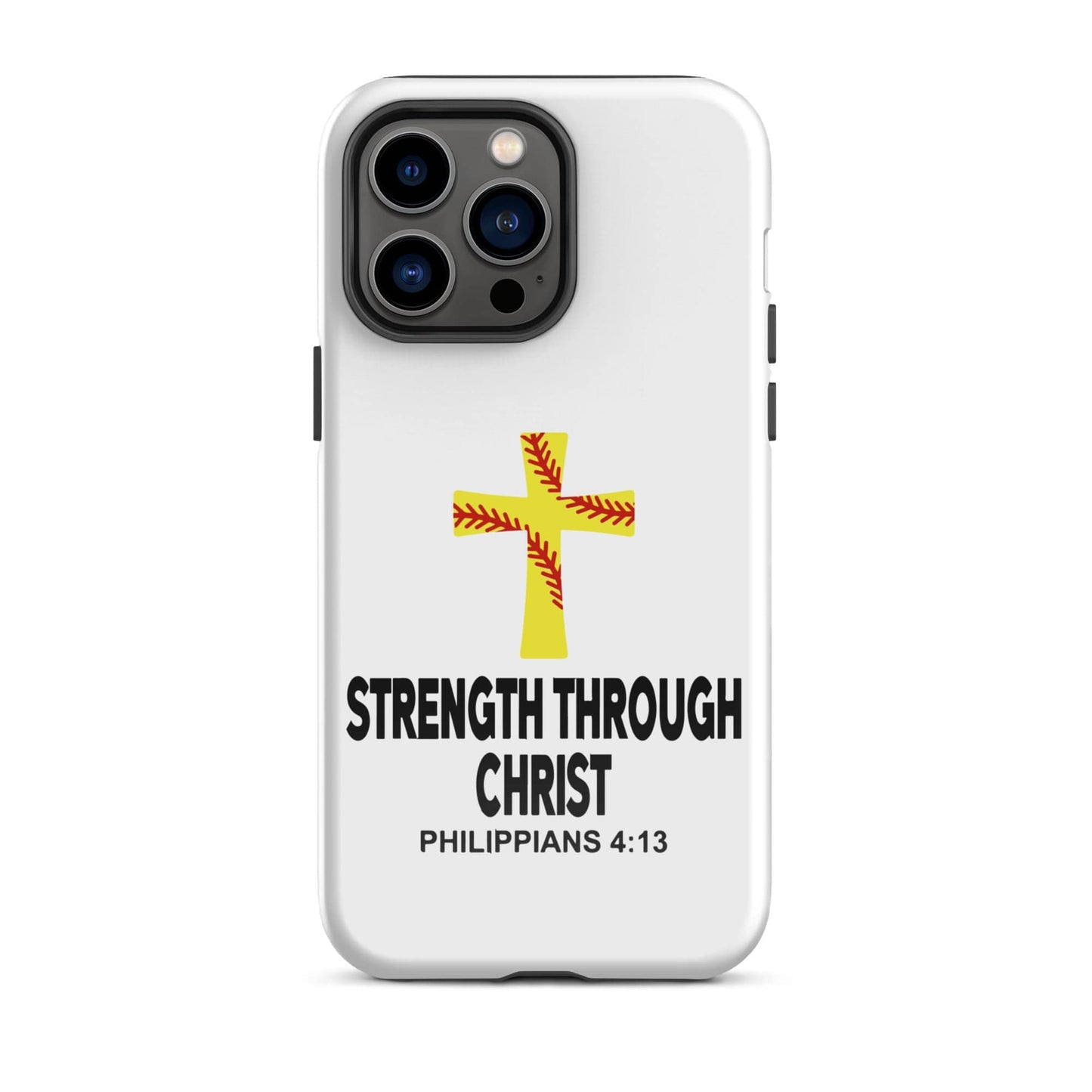 SA Apparel Phone Case iPhone 14 Pro Max Strength Through Christ Softball - iPhone Tough Case