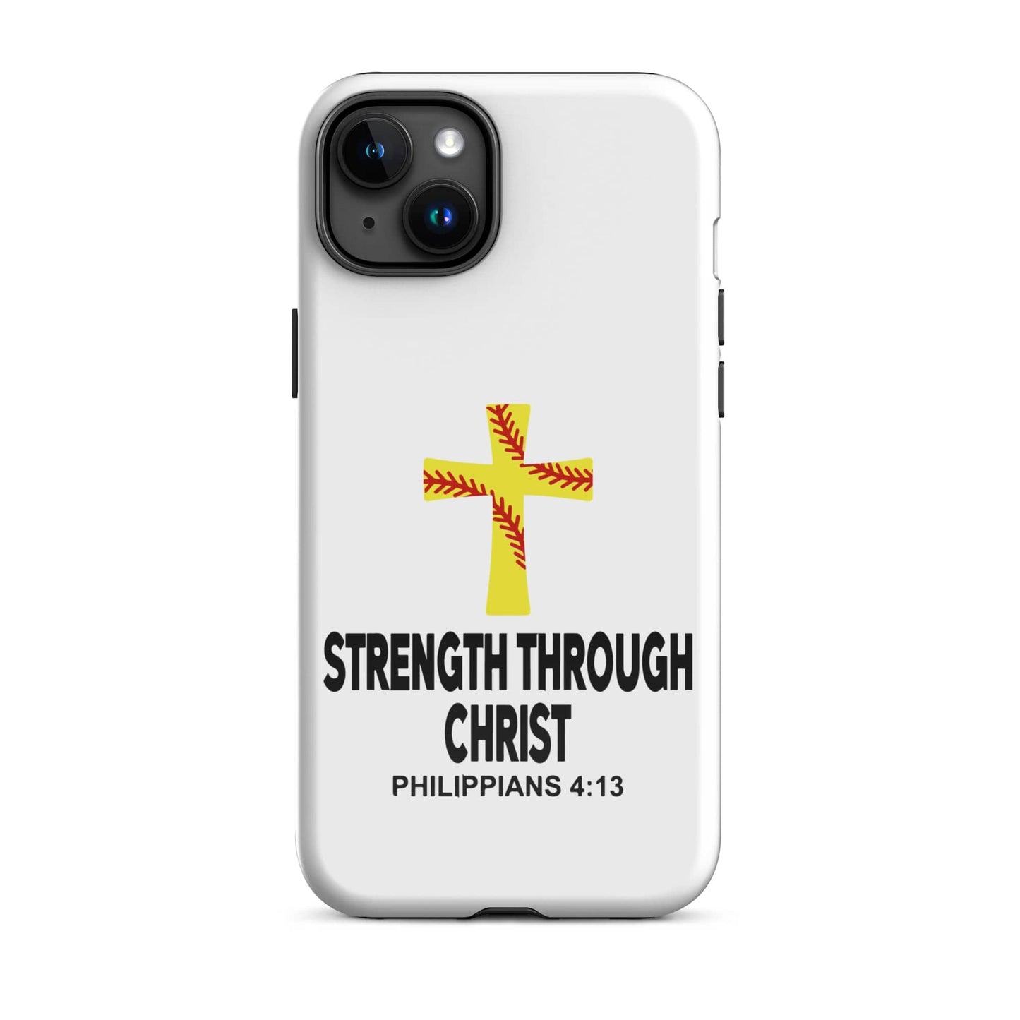 SA Apparel Phone Case iPhone 15 Plus Strength Through Christ Softball - iPhone Tough Case