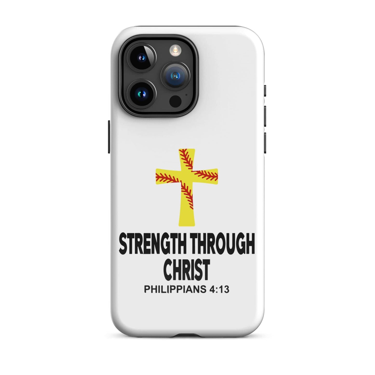 SA Apparel Phone Case iPhone 15 Pro Max Strength Through Christ Softball - iPhone Tough Case