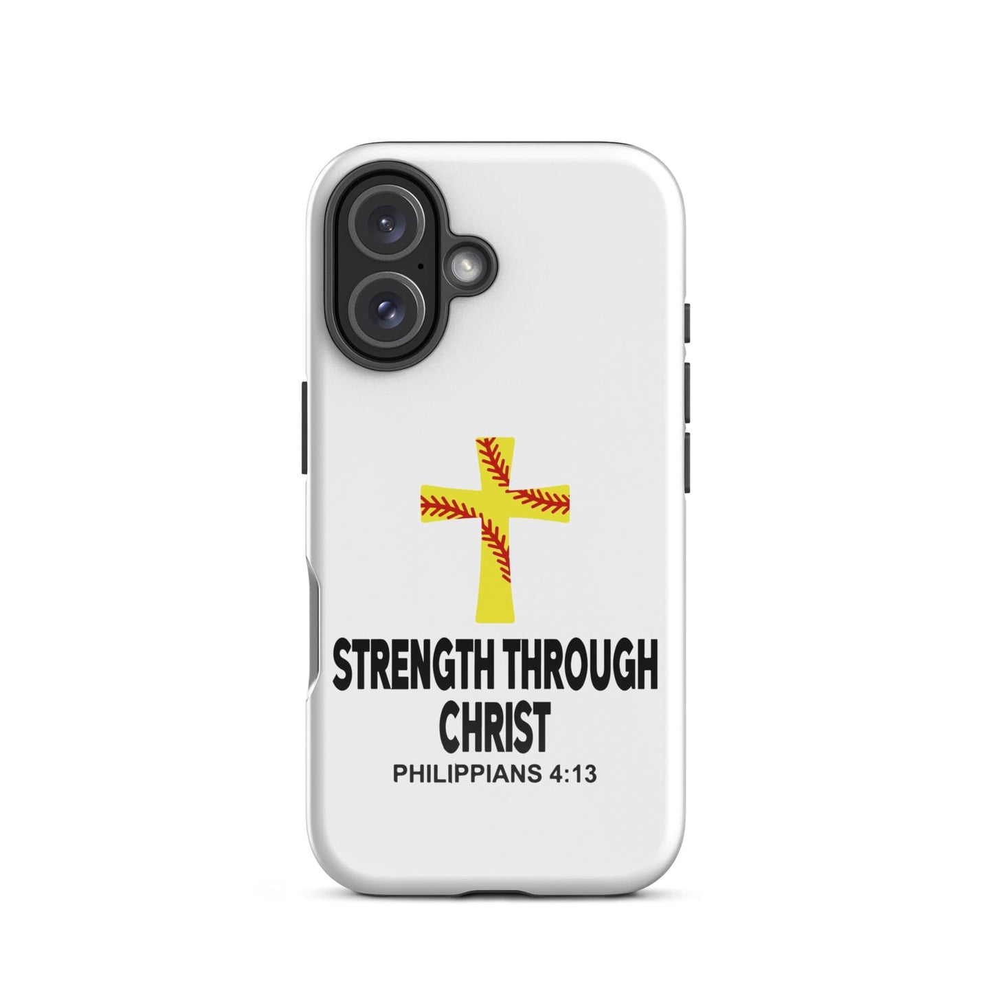 SA Apparel Phone Case iPhone 16 Strength Through Christ Softball - iPhone Tough Case