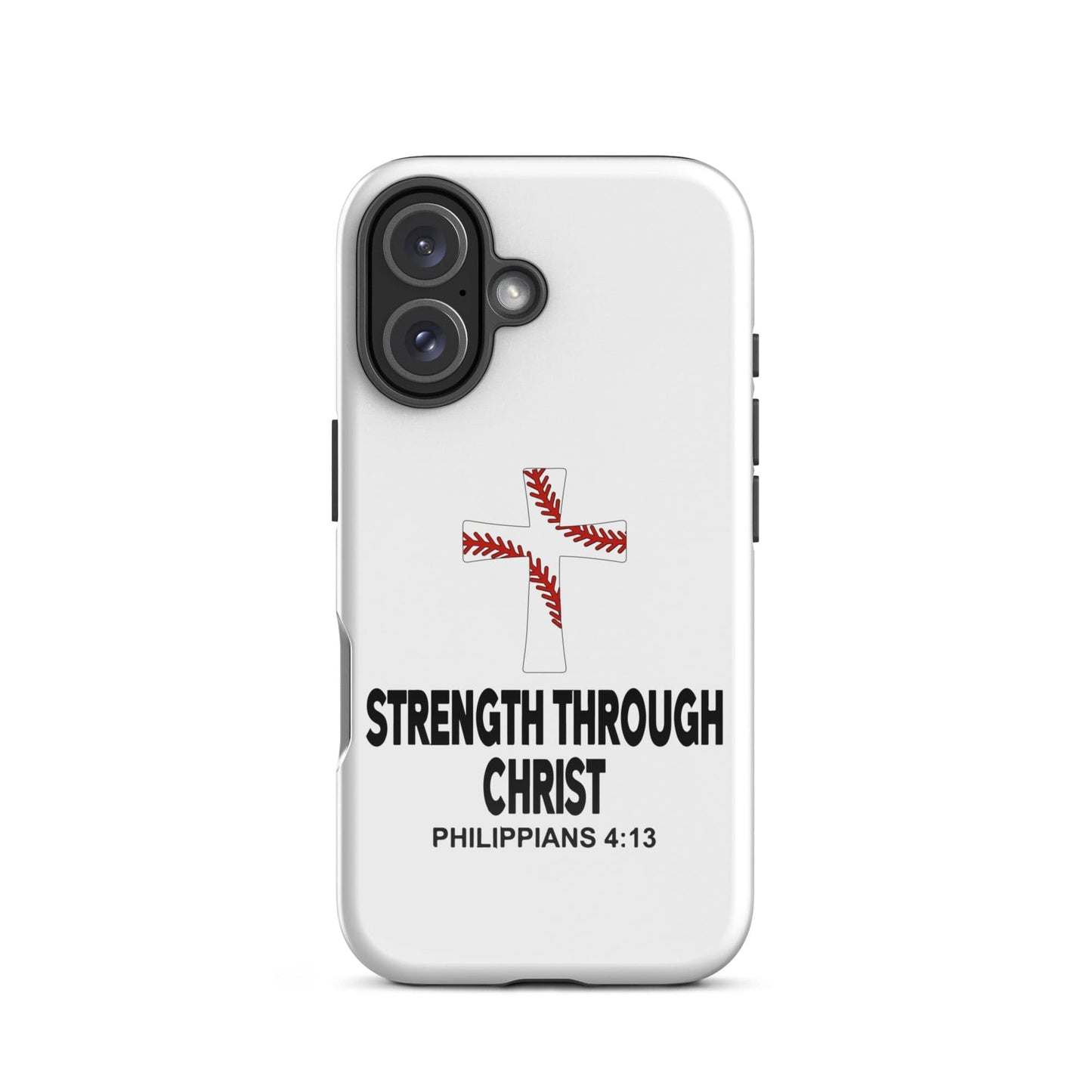 SA Apparel Phone Case iPhone 16 Strength Through Christ Baseball - iPhone Tough Case