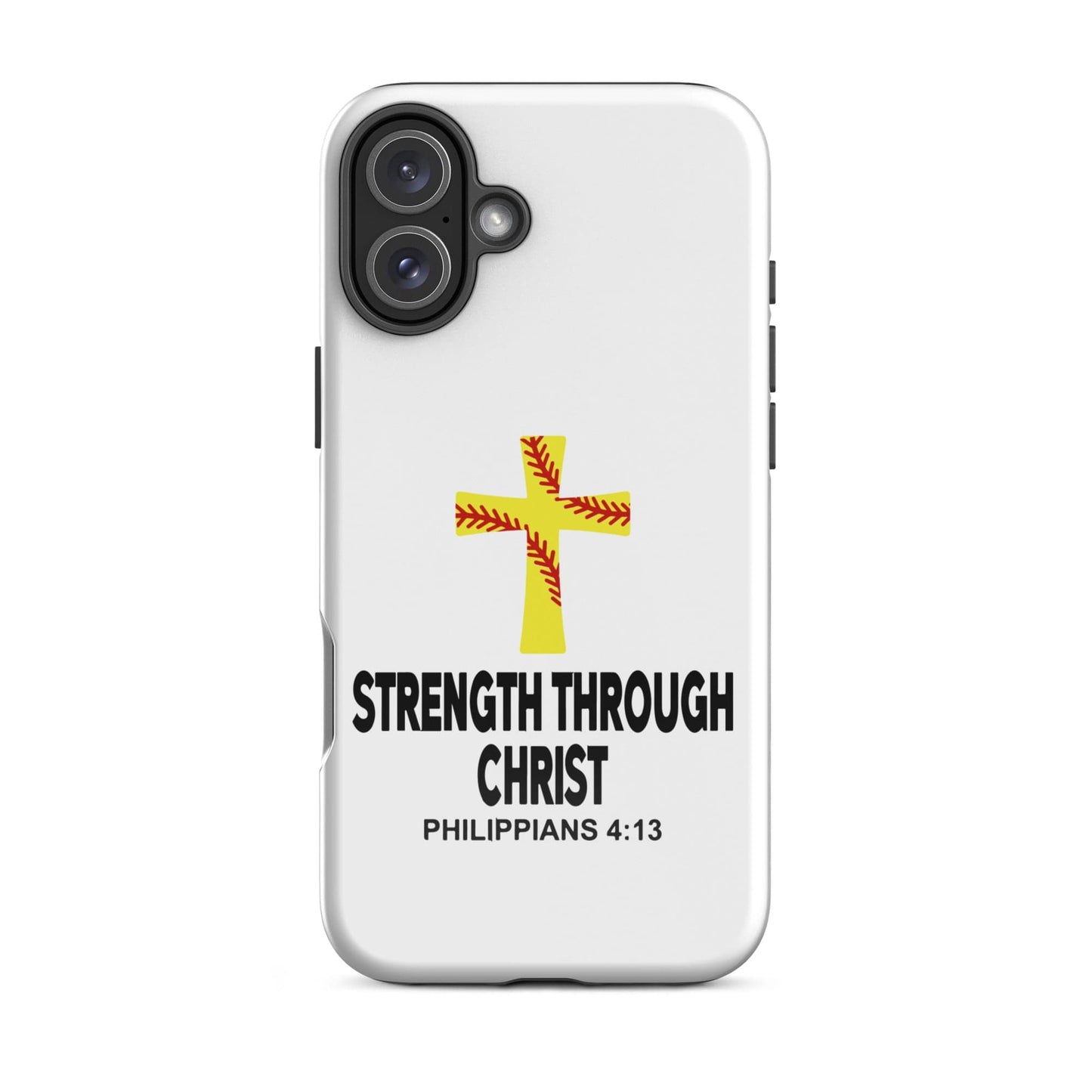 SA Apparel Phone Case iPhone 16 Plus Strength Through Christ Softball - iPhone Tough Case