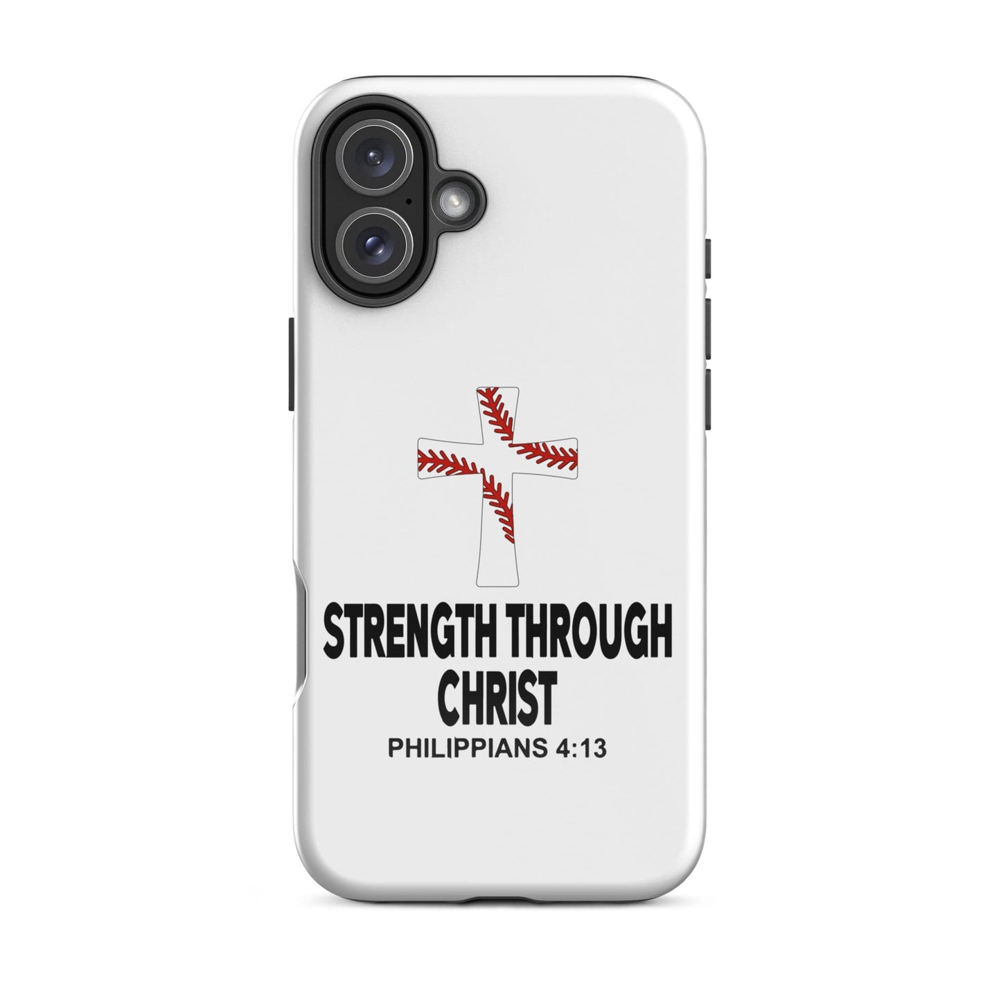 SA Apparel Phone Case iPhone 16 Plus Strength Through Christ Baseball - iPhone Tough Case