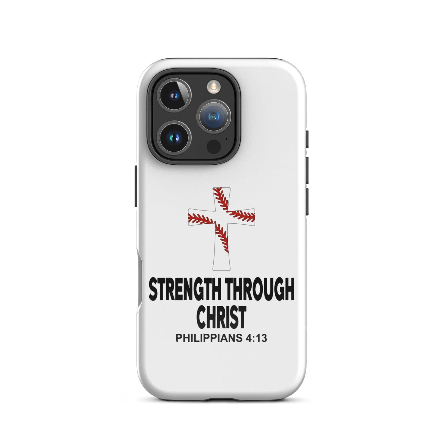 SA Apparel Phone Case iPhone 16 Pro Strength Through Christ Baseball - iPhone Tough Case