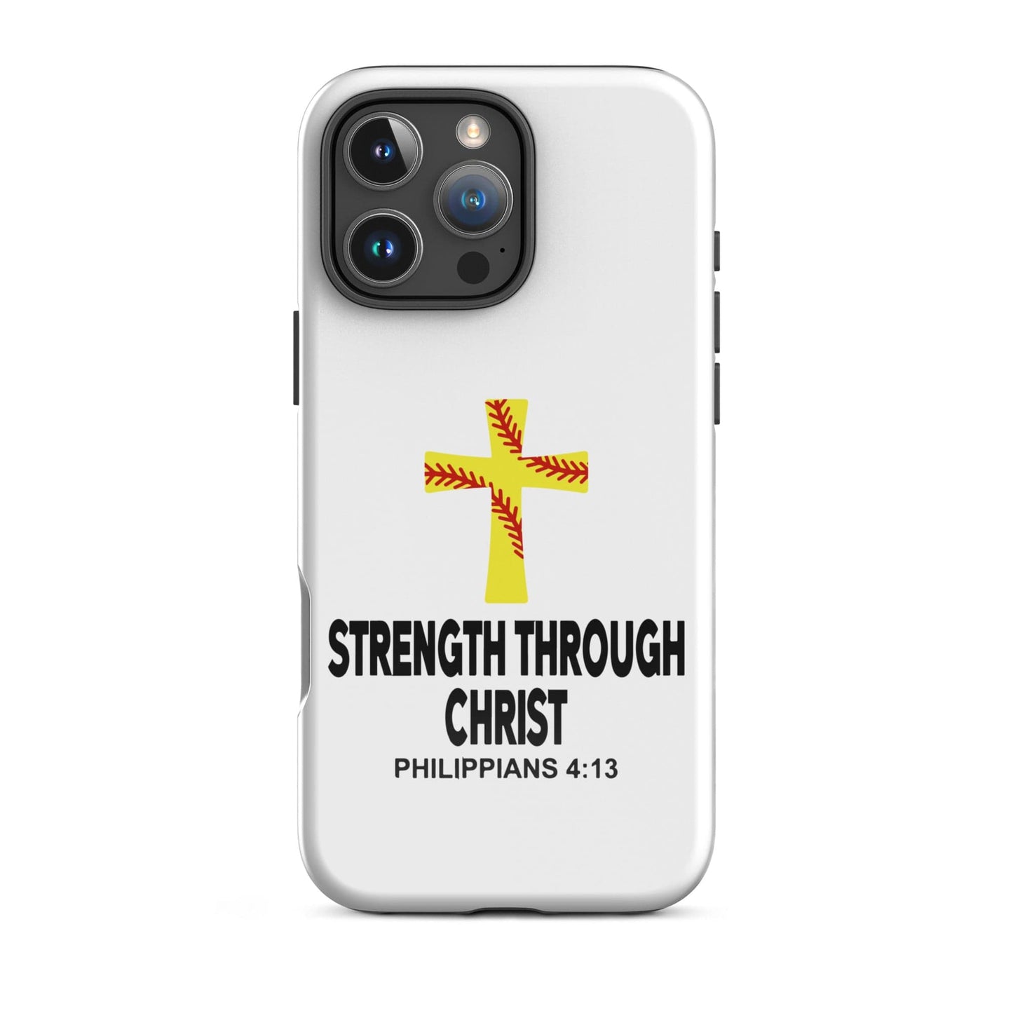 SA Apparel Phone Case iPhone 16 Pro Max Strength Through Christ Softball - iPhone Tough Case