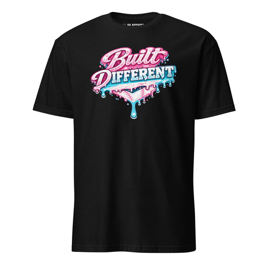 SA Apparel Adult Tee Black / S / Soft Style/Cotton Built Different Softball - Adult Tee