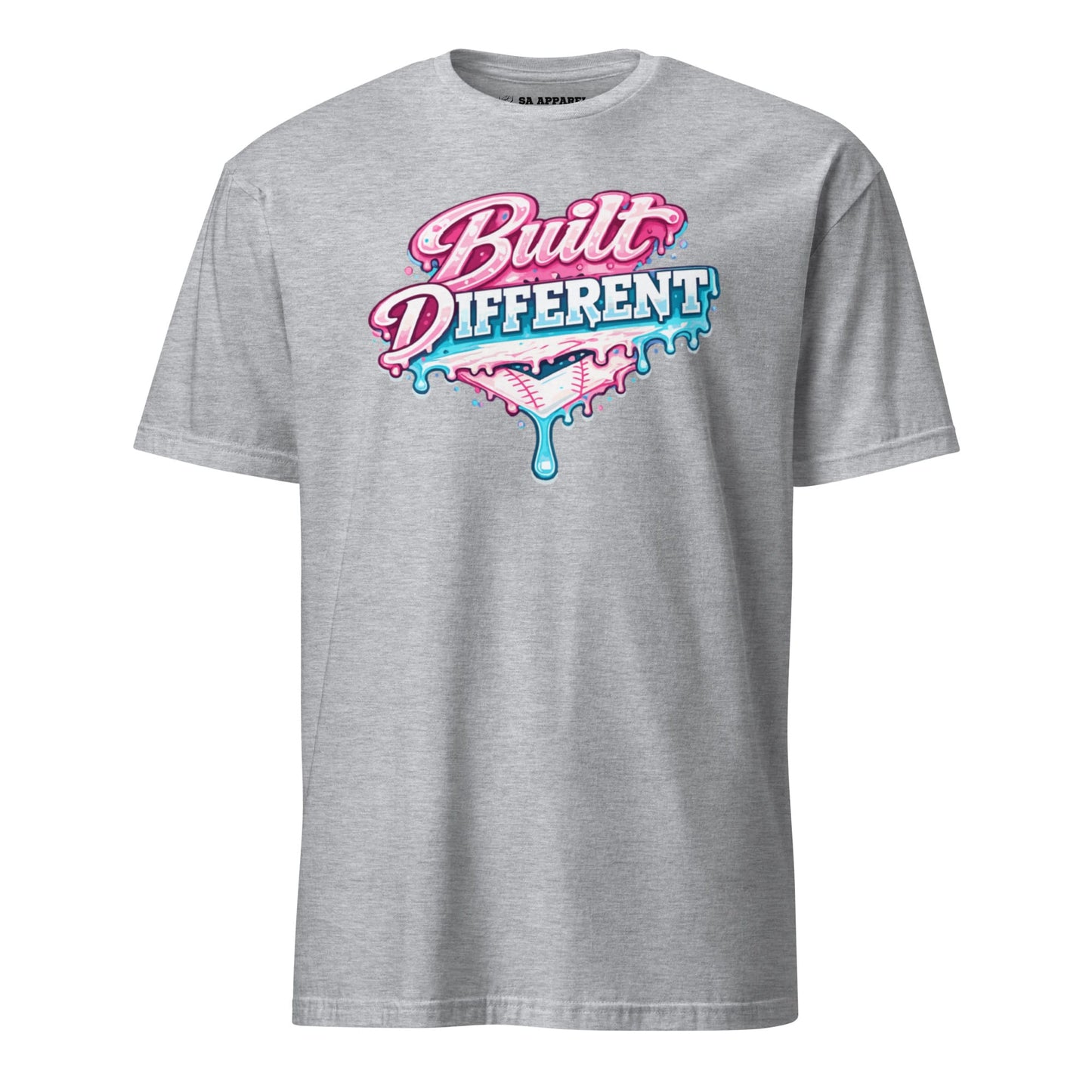 SA Apparel Adult Tee Light Grey / S / Soft Style/Cotton Built Different Softball - Adult Tee