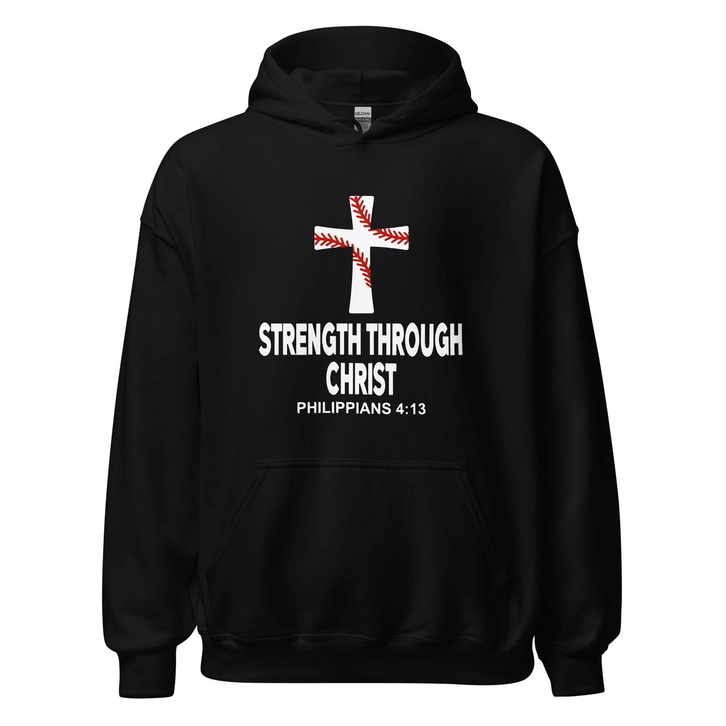 SA Apparel Black / S Strength Through Christ Baseball - Adult Hoodie