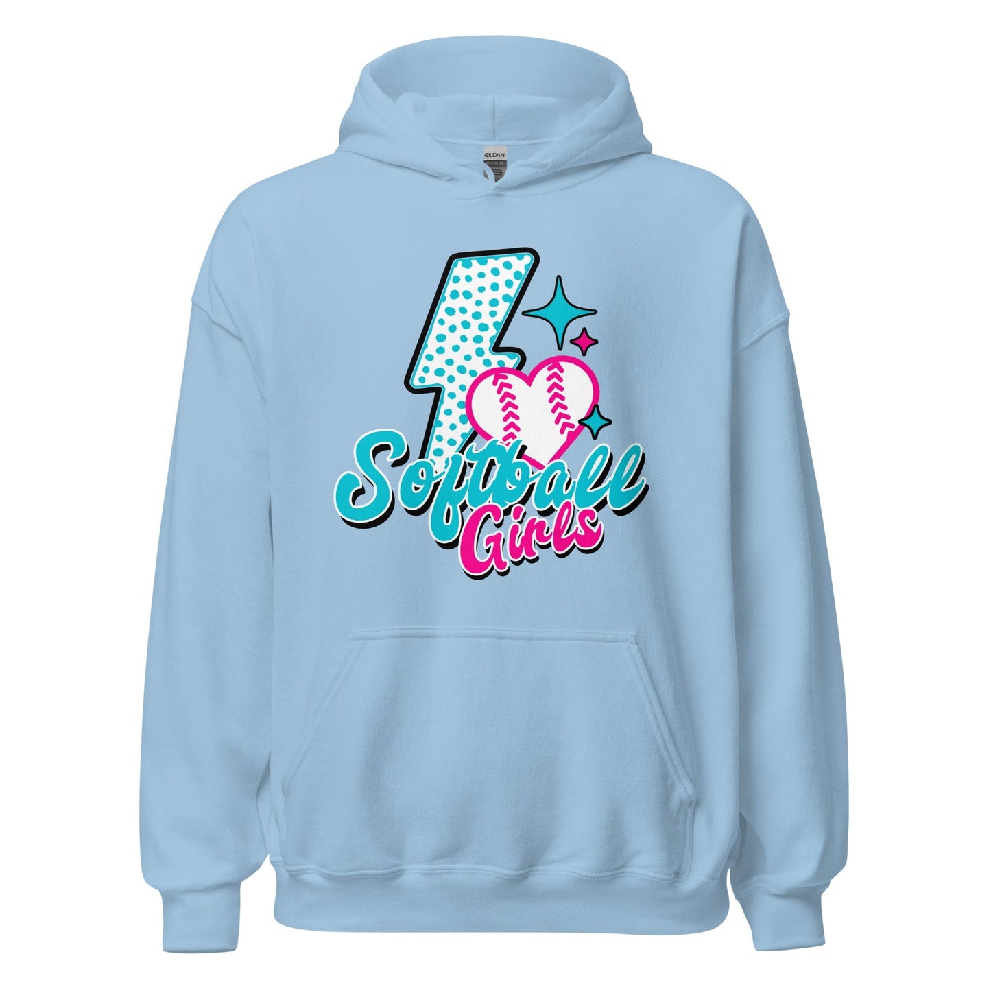 SA Apparel Adult Hoodie Light Blue / S / Soft Style/Cotton Softball Girls - Adult Hoodie