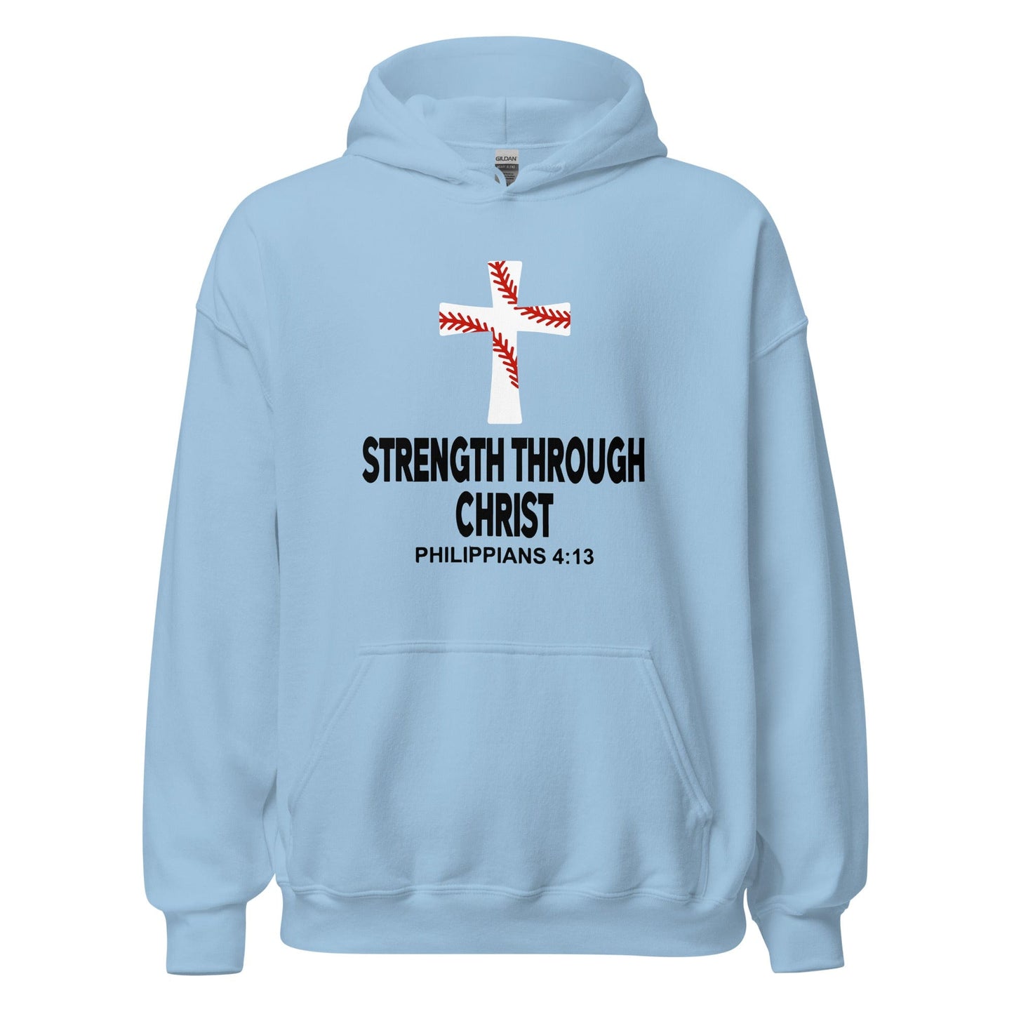 SA Apparel Light Blue / S Strength Through Christ Baseball - Adult Hoodie