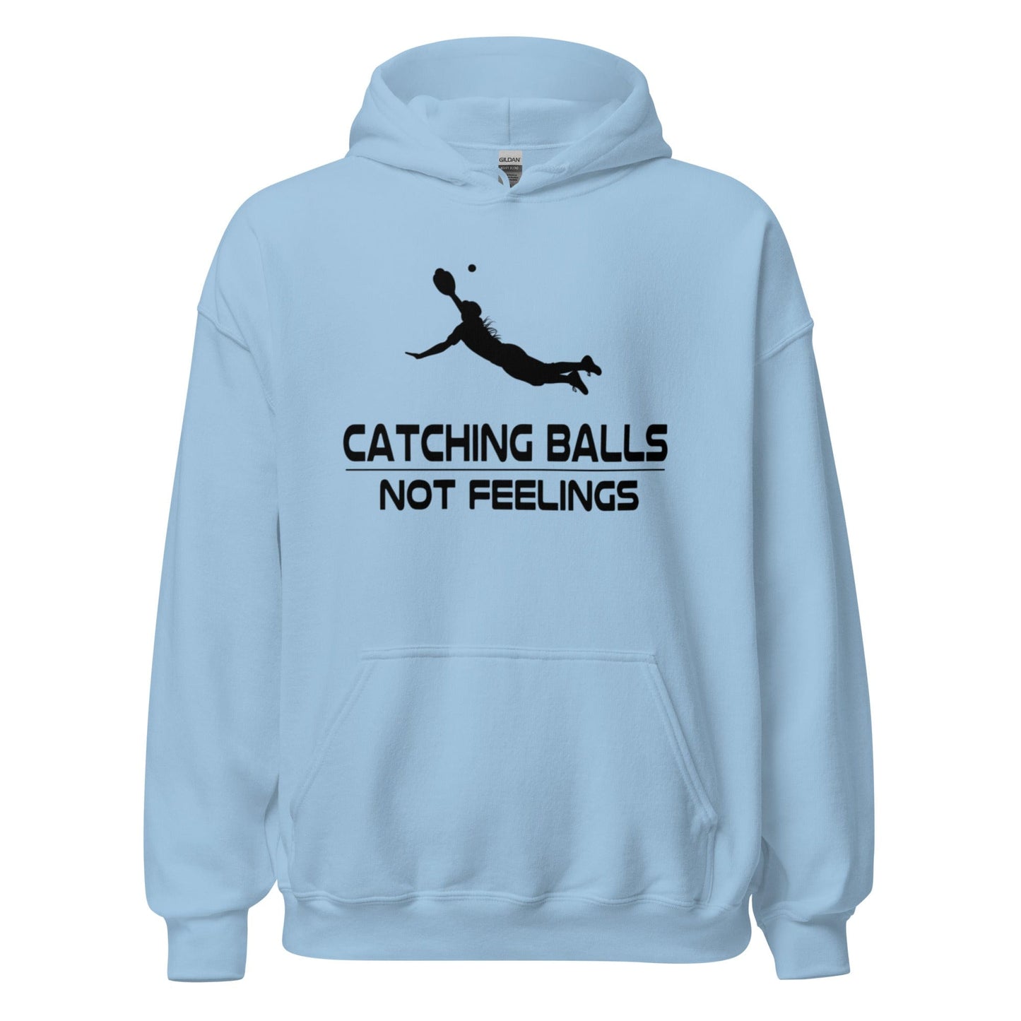 SA Apparel Adult Hoodie Light Blue / S Catching Balls Not Feelings Softball - Adult Hoodie