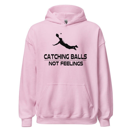 SA Apparel Adult Hoodie Light Pink / S Catching Balls Not Feelings Softball - Adult Hoodie