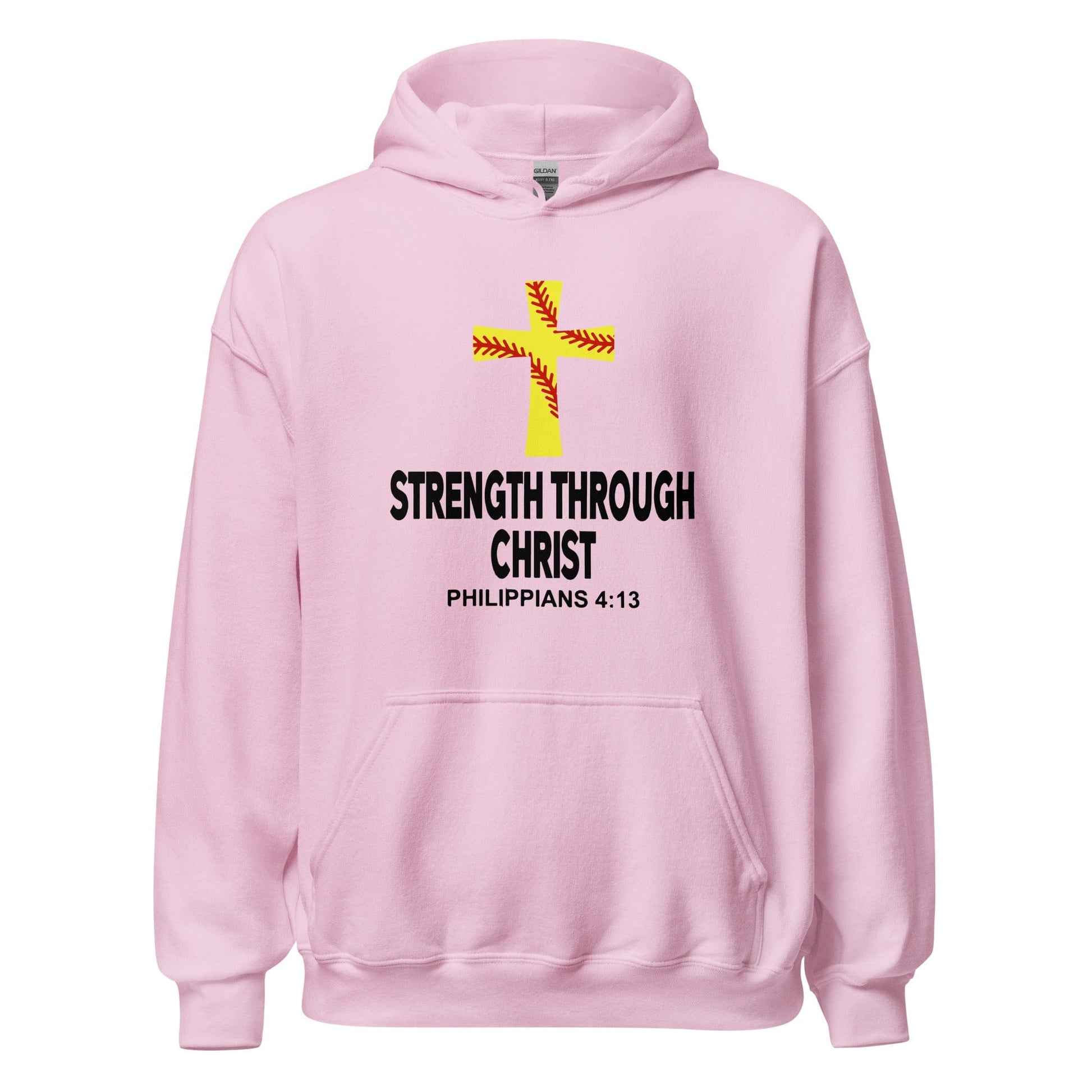 SA Apparel Adult Hoodie Light Pink / S Strength Through Christ Softball - Adult Hoodie