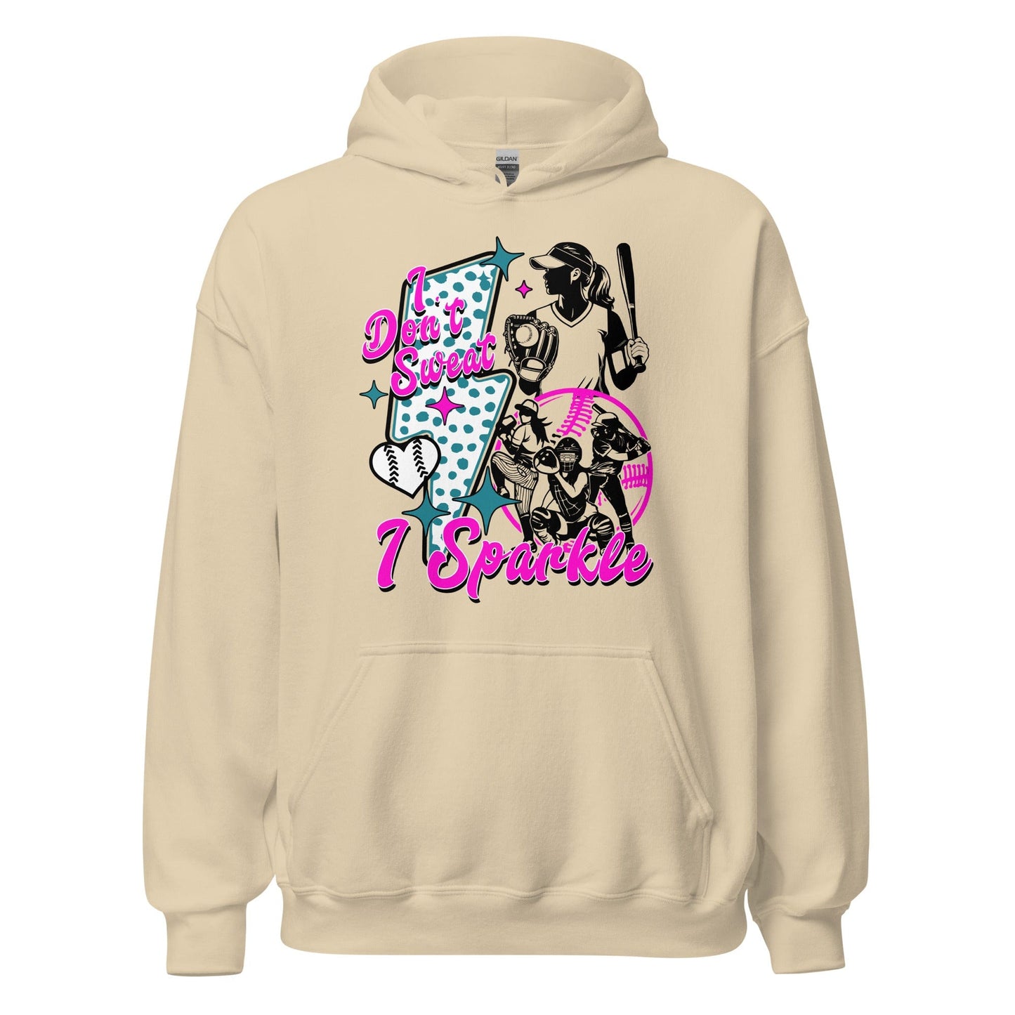 SA Apparel Adult Hoodie Sand / S / Soft Style/Cotton I Don't Sweat I Sparkle - Adult Hoodie