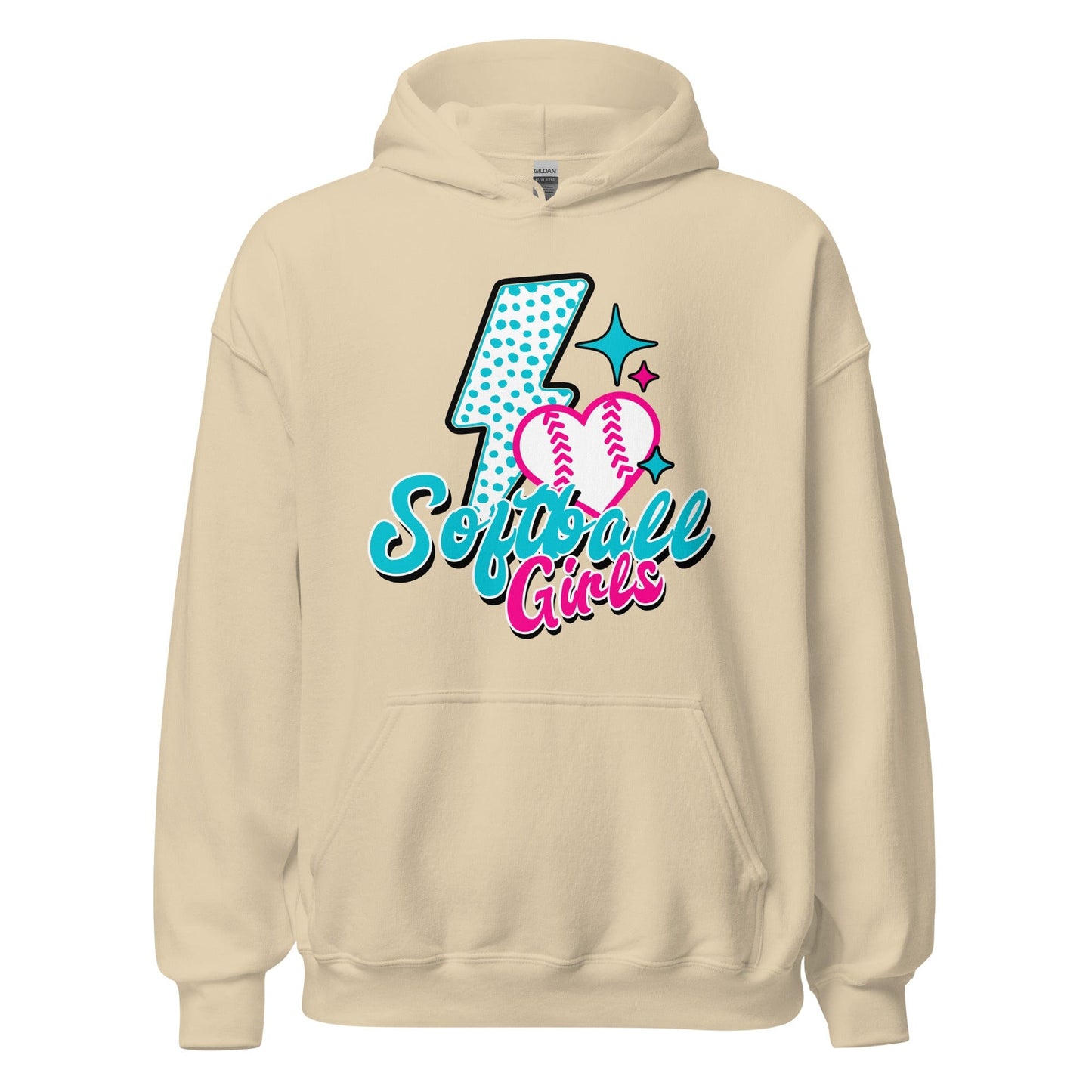 SA Apparel Adult Hoodie Sand / S / Soft Style/Cotton Softball Girls - Adult Hoodie