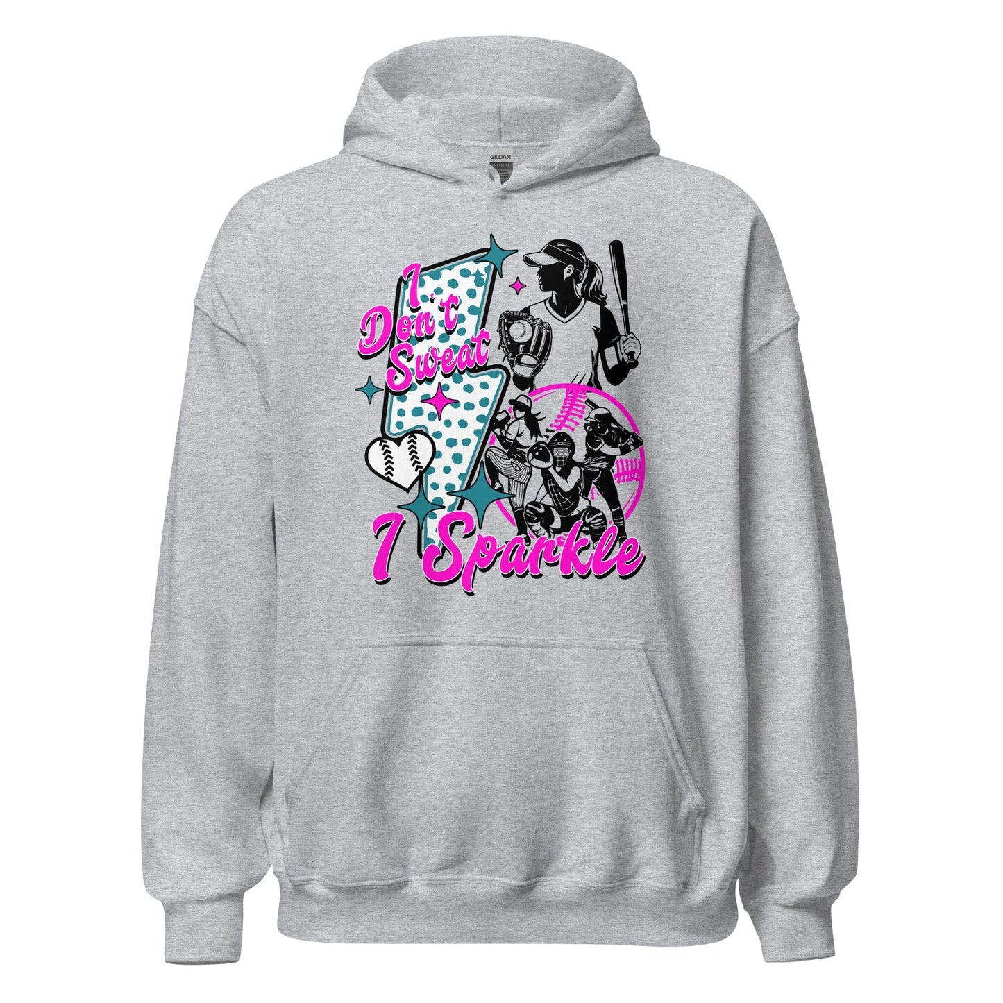 SA Apparel Adult Hoodie Sport Grey / S / Soft Style/Cotton I Don't Sweat I Sparkle - Adult Hoodie