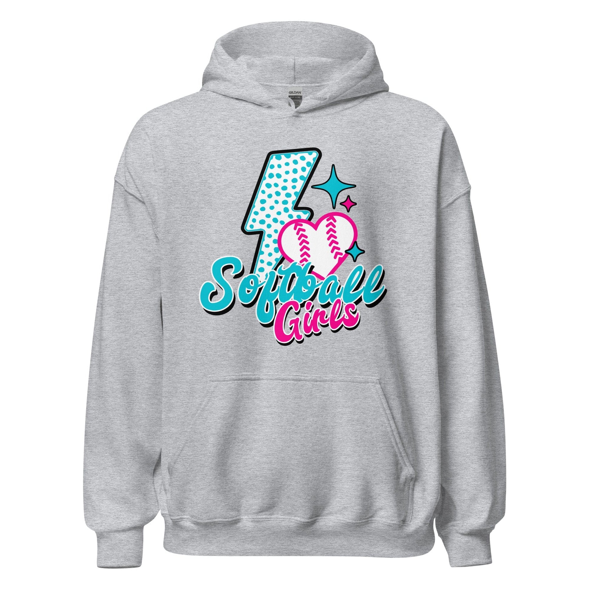 SA Apparel Adult Hoodie Sport Grey / S / Soft Style/Cotton Softball Girls - Adult Hoodie