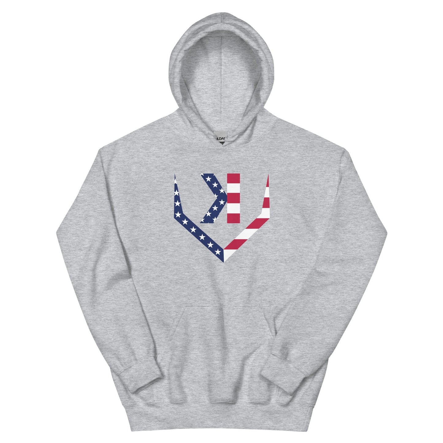 SA Apparel Youth Hoodie Light Grey / S American Flag Home Plate Non-Distressed - Adult Hoodie