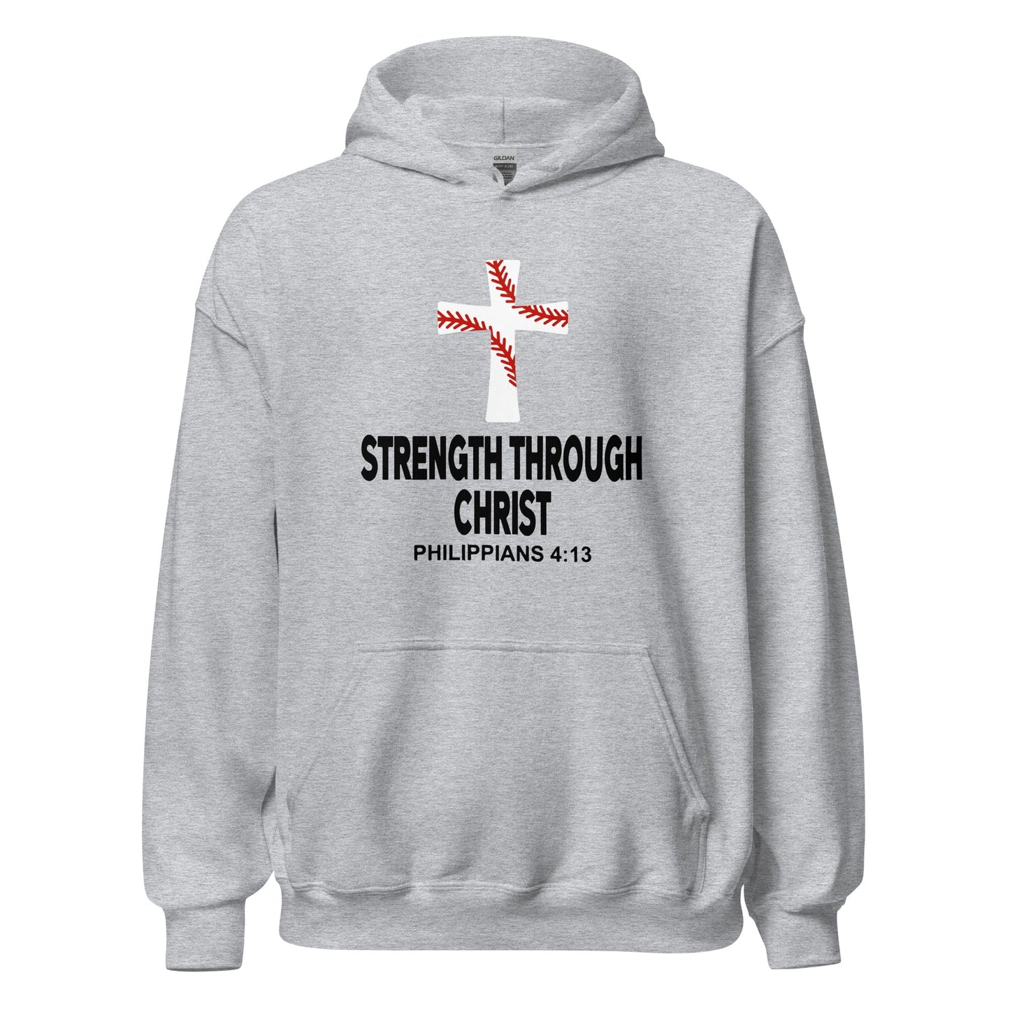 SA Apparel Sport Grey / S Strength Through Christ Baseball - Adult Hoodie
