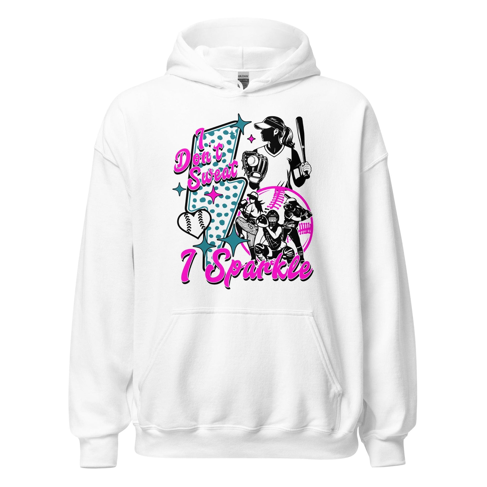 SA Apparel Adult Hoodie White / S / Soft Style/Cotton I Don't Sweat I Sparkle - Adult Hoodie