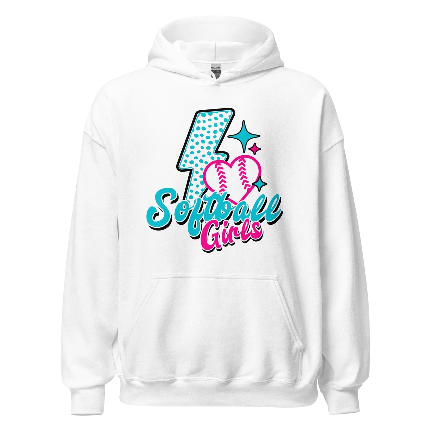 SA Apparel Adult Hoodie White / S / Soft Style/Cotton Softball Girls - Adult Hoodie