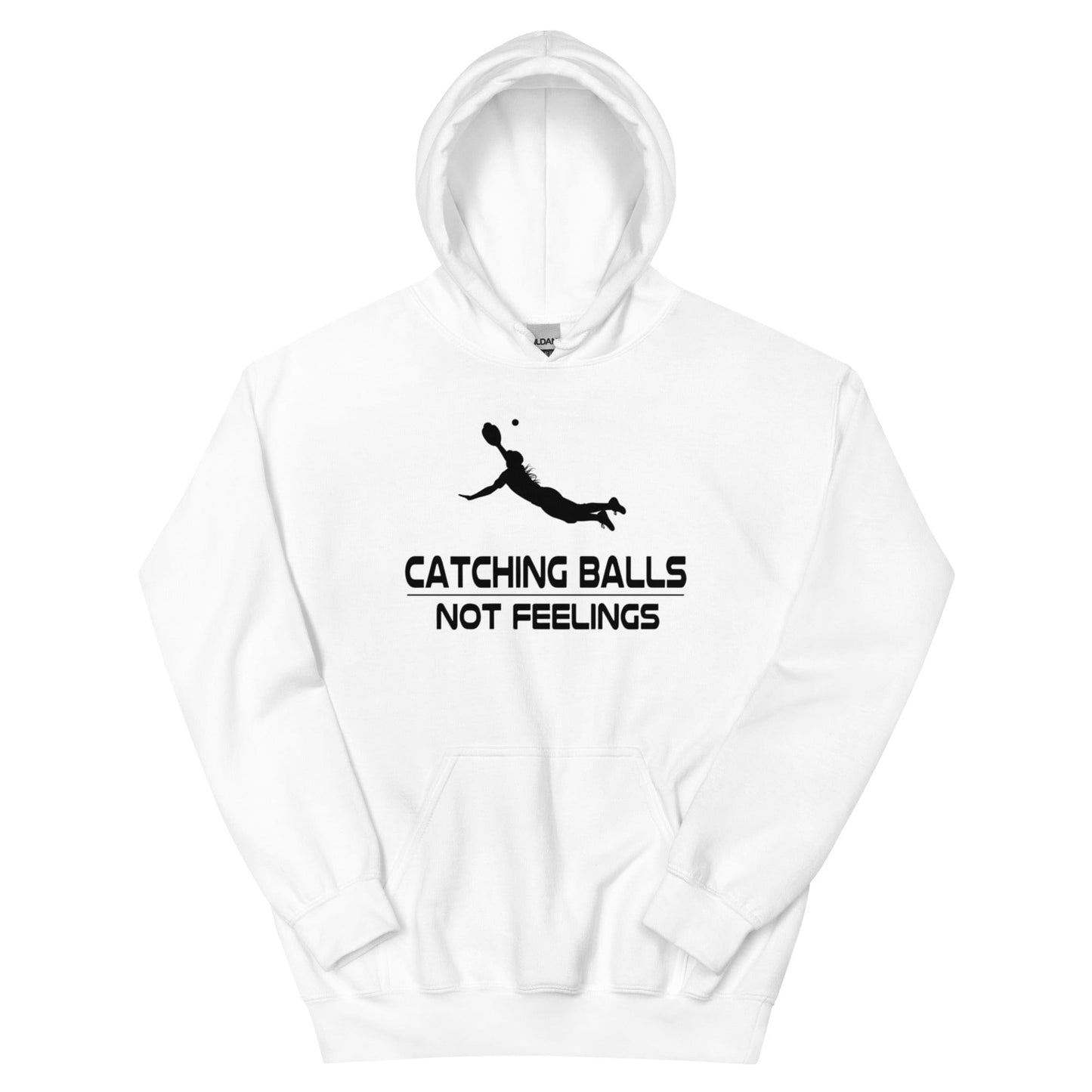 SA Apparel Adult Hoodie White / S Catching Balls Not Feelings Softball - Adult Hoodie