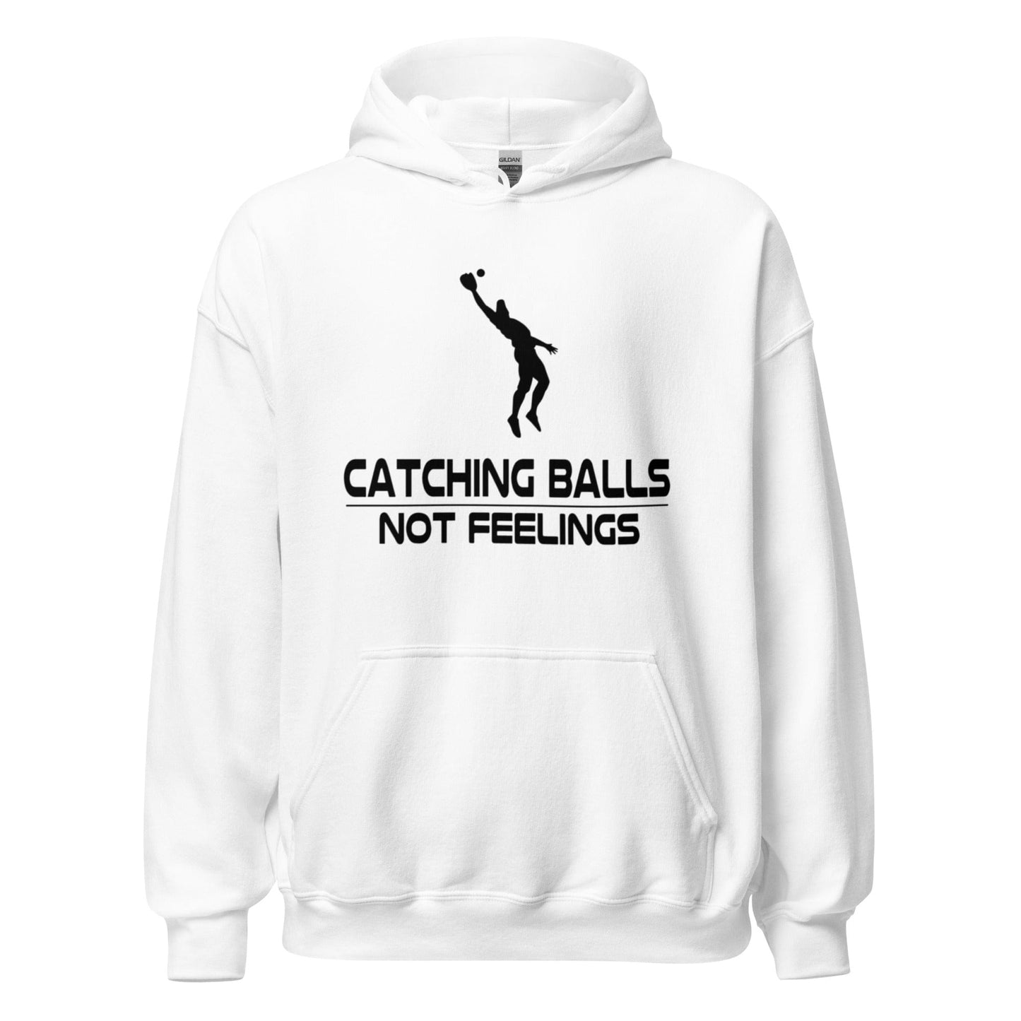 SA Apparel Adult Hoodie White / S Catching Balls Not Feelings Baseball - Adult Hoodie