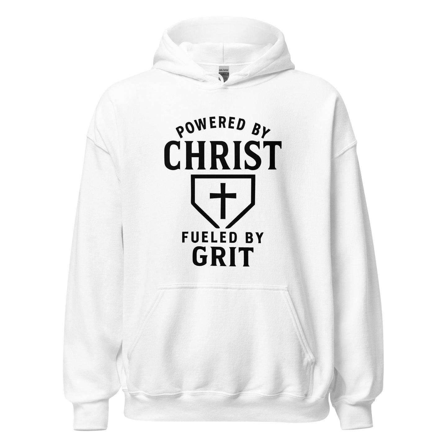 SA Apparel Adult Hoodie White / S Powered By Christ, Fueled By Grit - Adult Hoodie
