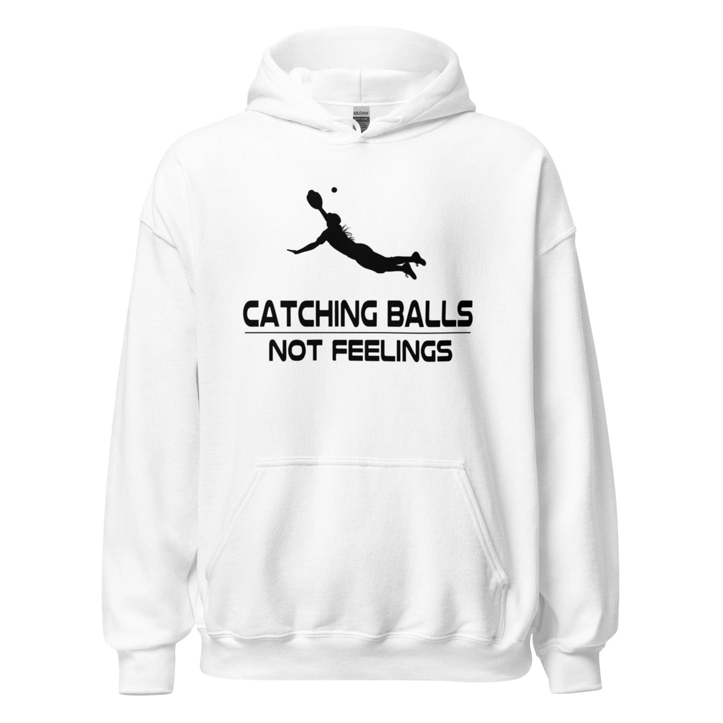 SA Apparel Adult Hoodie White / S Catching Balls Not Feelings Softball - Adult Hoodie