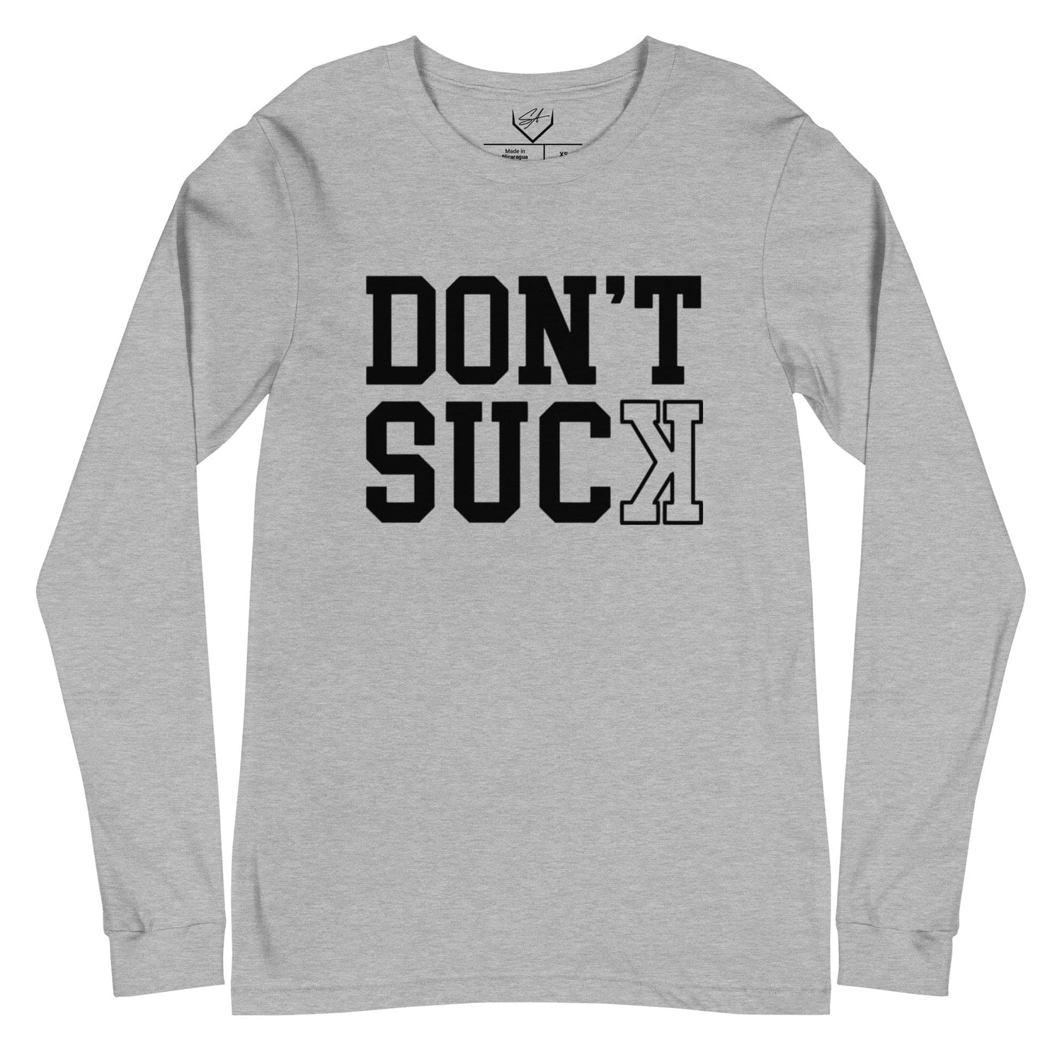 SA Apparel Adult Long Sleeve Athletic Heather / S Don't Suck - Adult Long Sleeve