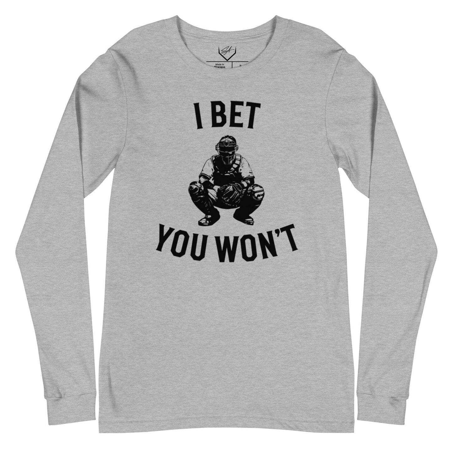 SA Apparel Athletic Heather / S I Bet You Won't - Adult Long Sleeve