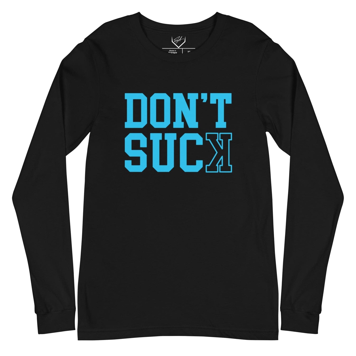 SA Apparel Adult Long Sleeve Black / S Don't Suck Teal - Adult Long Sleeve